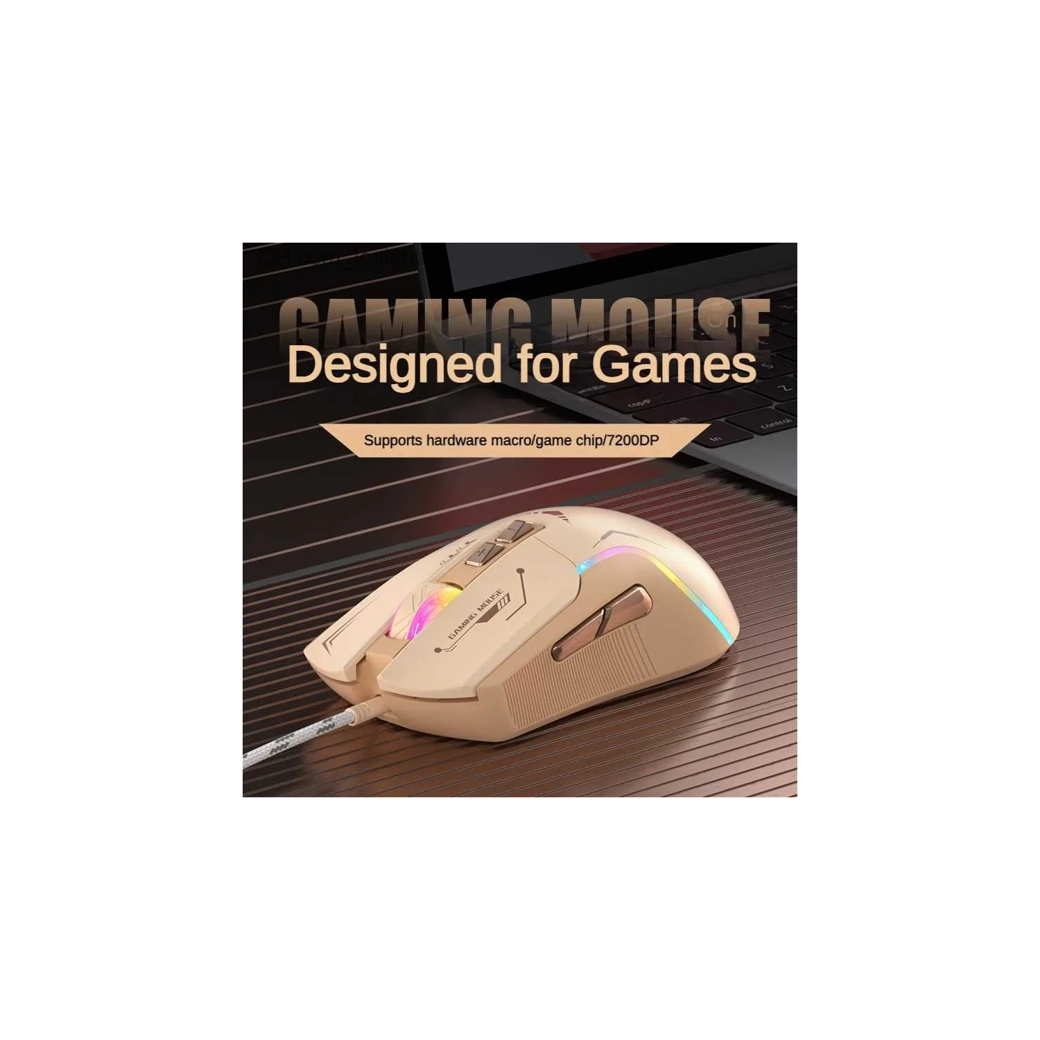 Illuminated Gaming Mouse - 6 Programmable Buttons, RGB Lighting, Ergonomic Design, Suitable for Office and Esports, Suitable for PC, Laptop, Desktop