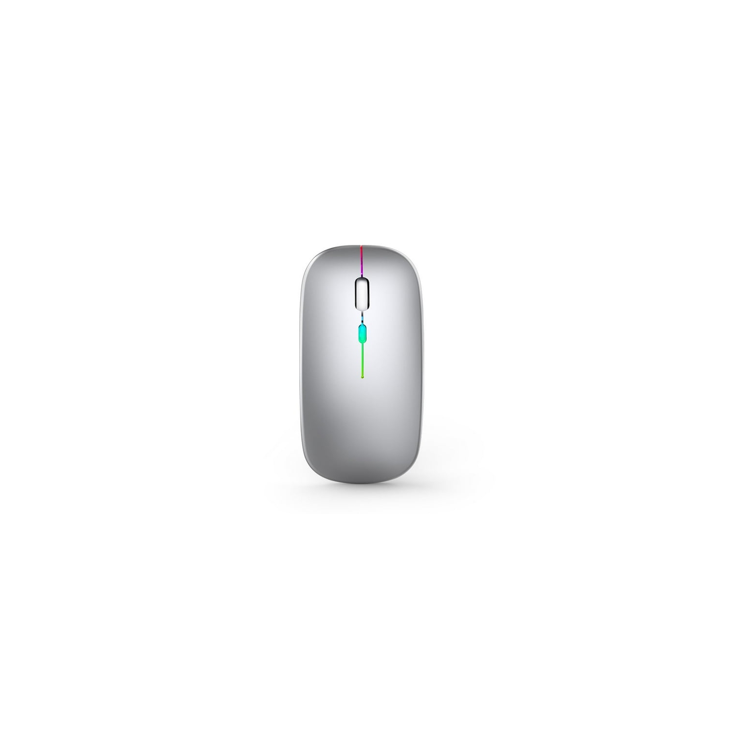 Silver Gray 2.4G+5.0 Bluetooth Dual Mode Color Luminous Rechargeable Silent Professional Wireless Mouse - Ergonomic, Noiseless Clicking, 10m Range,