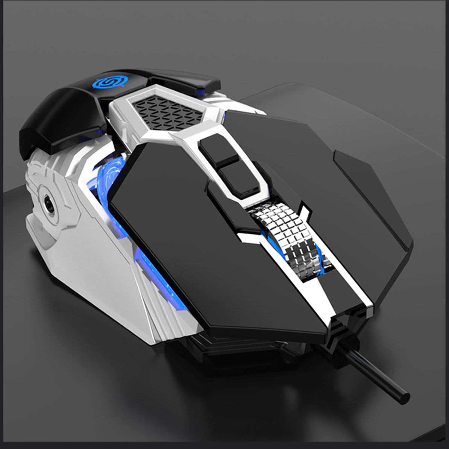 Black 5600 DPI Silent Gaming Mouse - Ergonomic Design, RGB Breathing Light, Plug and Play, No Driver Required, 9-Button USB Mouse, Suitable for PC/Mac