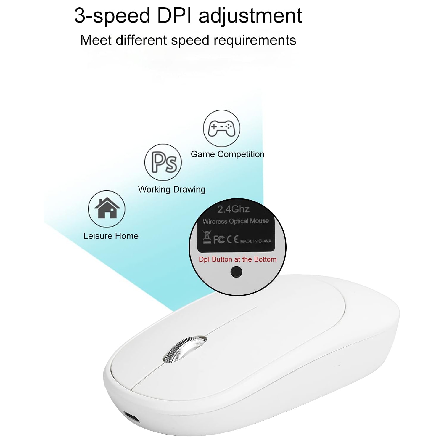 Bluetooth dual-mode wireless mouse, charging and silent, computer notebook office game luminous wireless mouse
