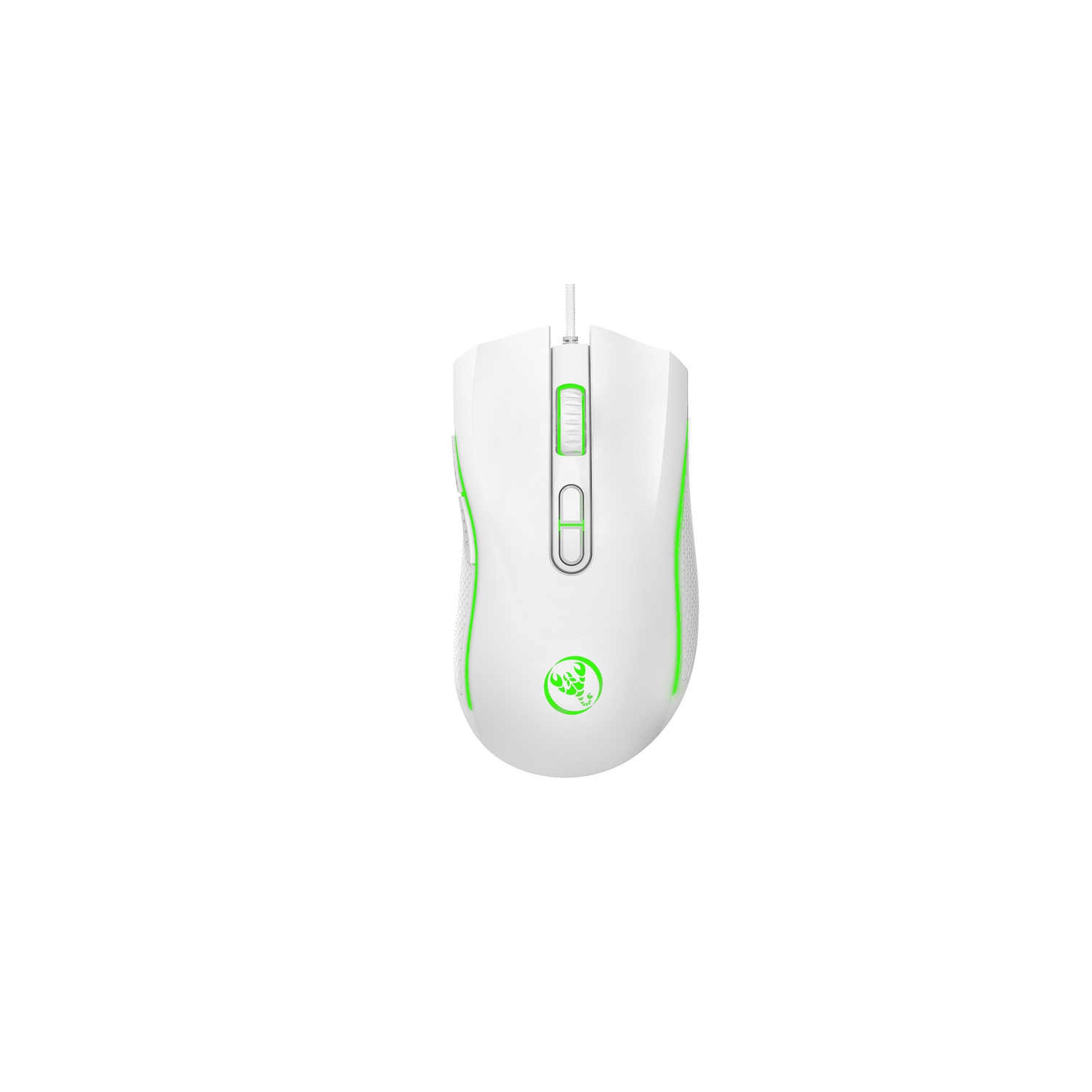 White Professional Gaming Mouse - 3200DPI Optical Resolution, 7-Color RGB, 7 Programmable Buttons, Ergonomic Design, for PC/Mac