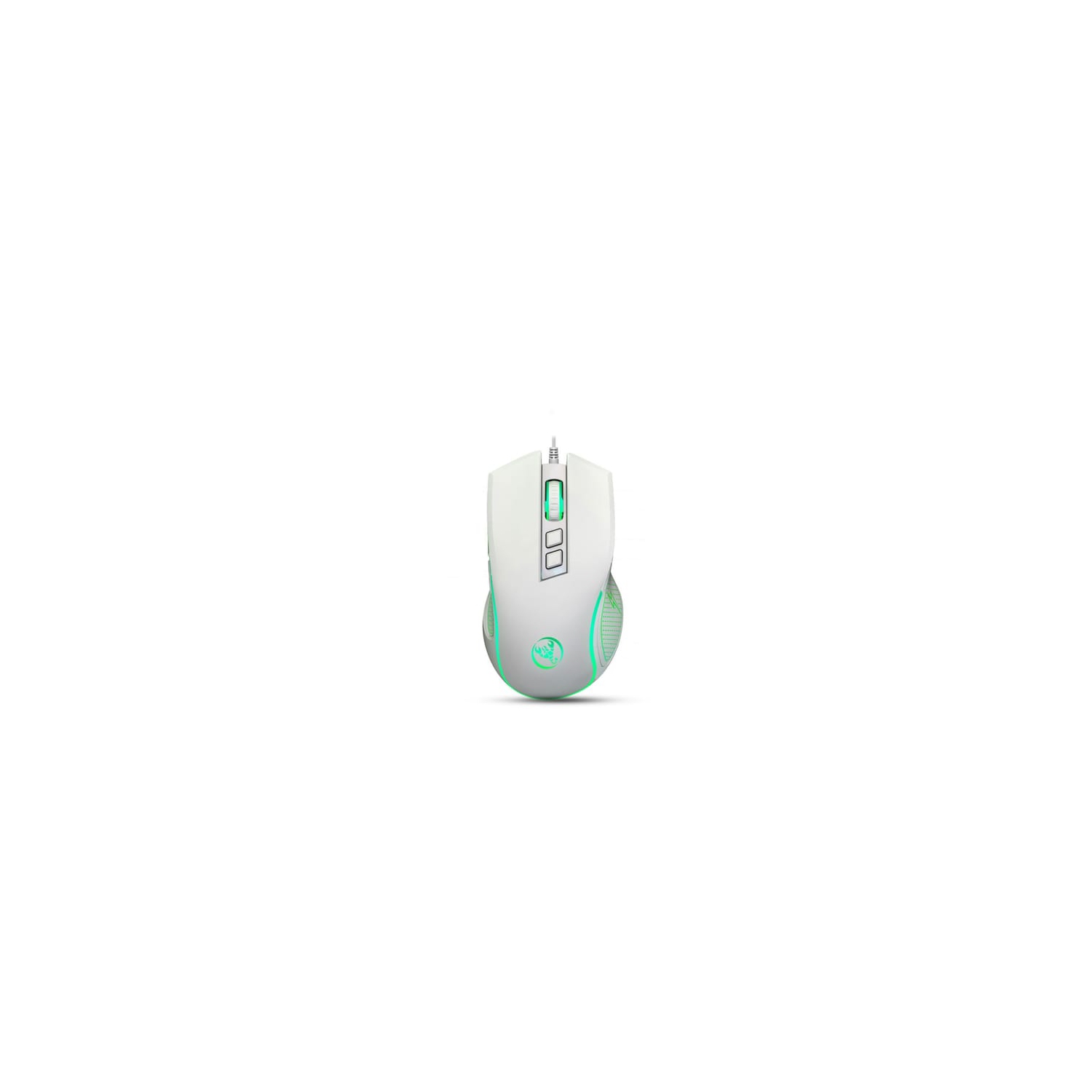 Wired gaming mouse, ergonomic gaming and office mouse, 7-color breathing light effect, 4-speed adjustable DPI, white