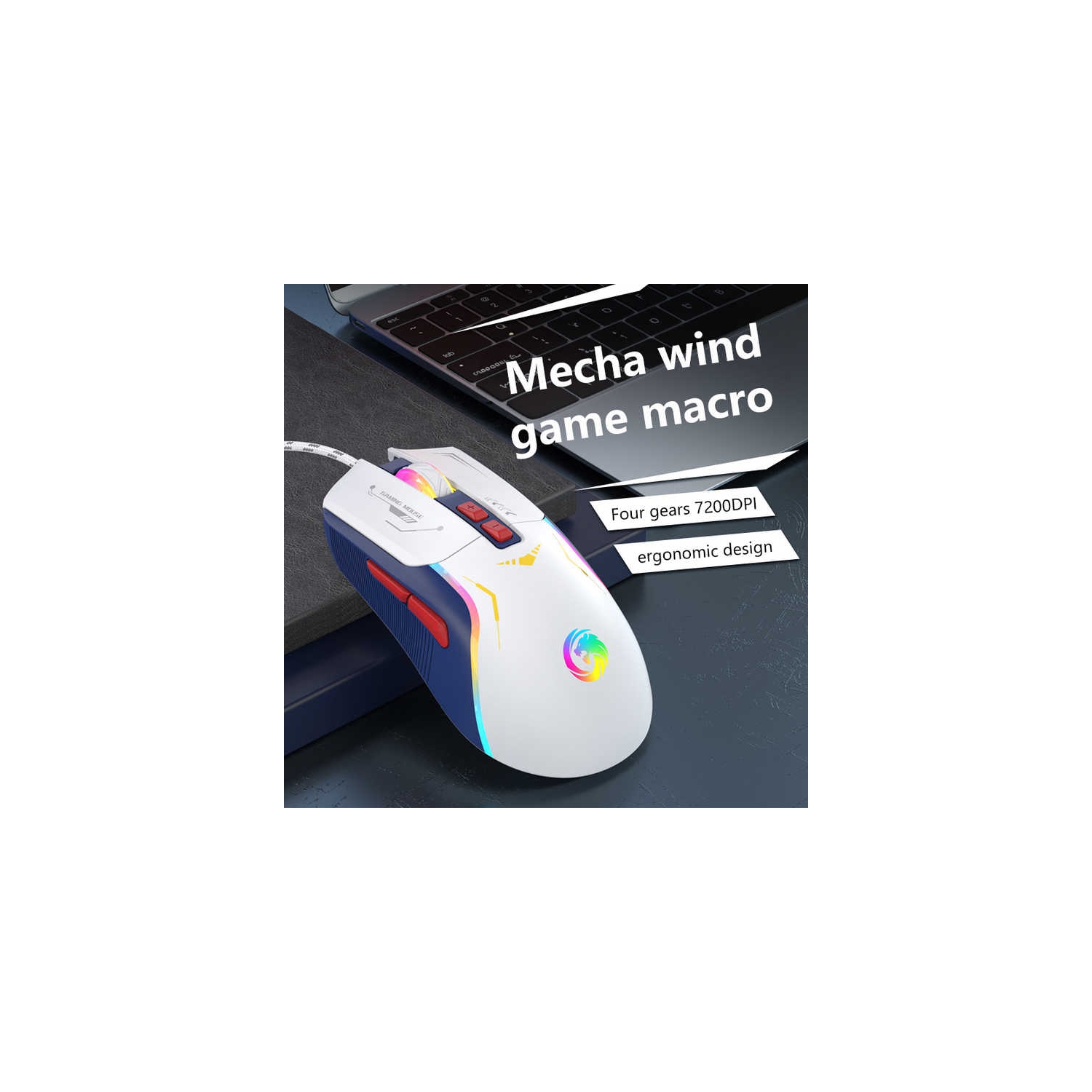 Illuminated Gaming Mouse - 6 Programmable Buttons, RGB Lighting, Ergonomic Design, Suitable for Office and Esports, Suitable for PC, Laptop, Desktop