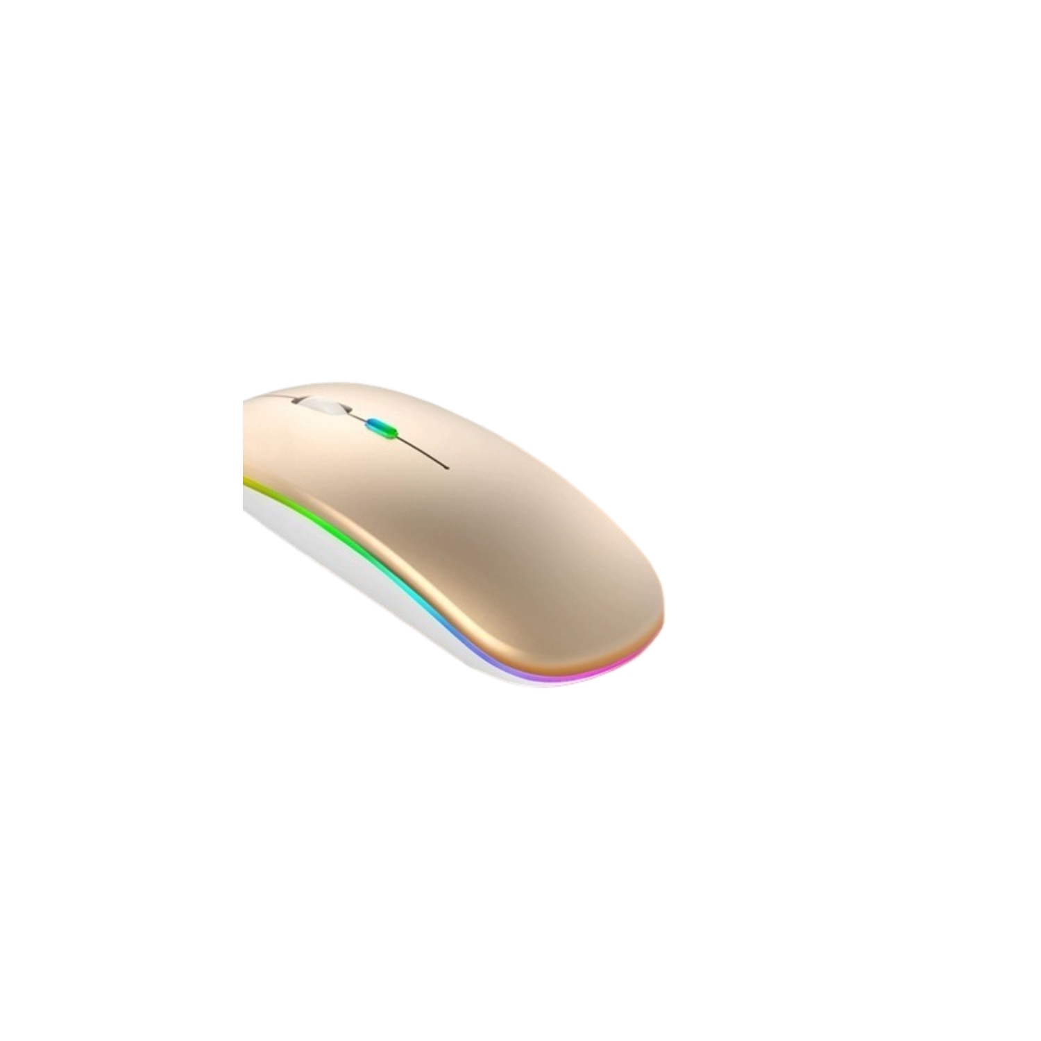 Gold 2.4G+5.0 Bluetooth Dual Mode Color Luminous Rechargeable Silent Professional Wireless Mouse - Ergonomic, Noiseless Clicking, 10m Range, Plug and