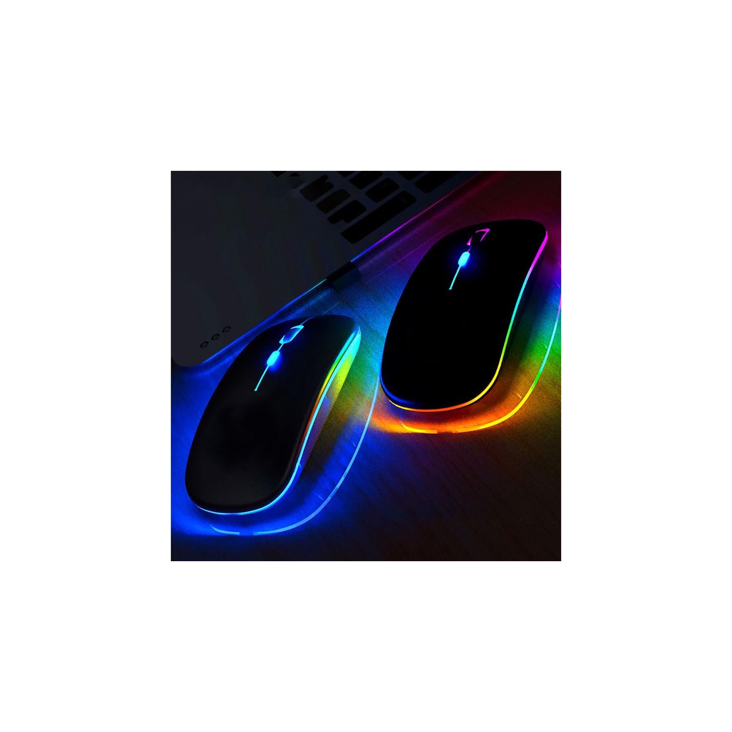 Black Wireless Ultra-thin 2.4G Rechargeable Wireless Silent Mouse - Three-level DPI Switching, 30-day Battery Life, Slim Ergonomic Design, 10-meter