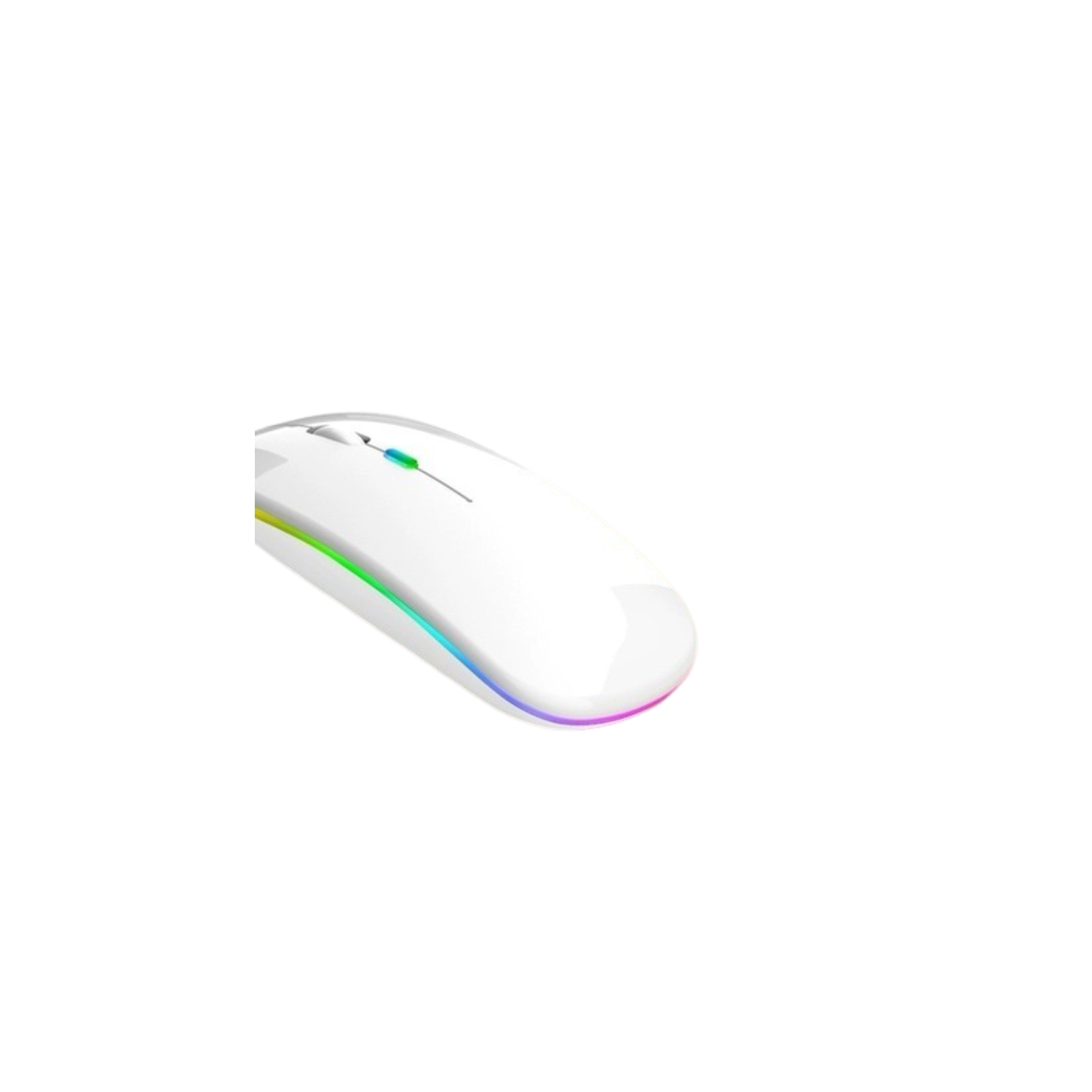White 2.4G+5.0 Bluetooth Dual Mode Color Luminous Rechargeable Silent Professional Wireless Mouse - Ergonomic, Noiseless Clicking, 10m Range, Plug