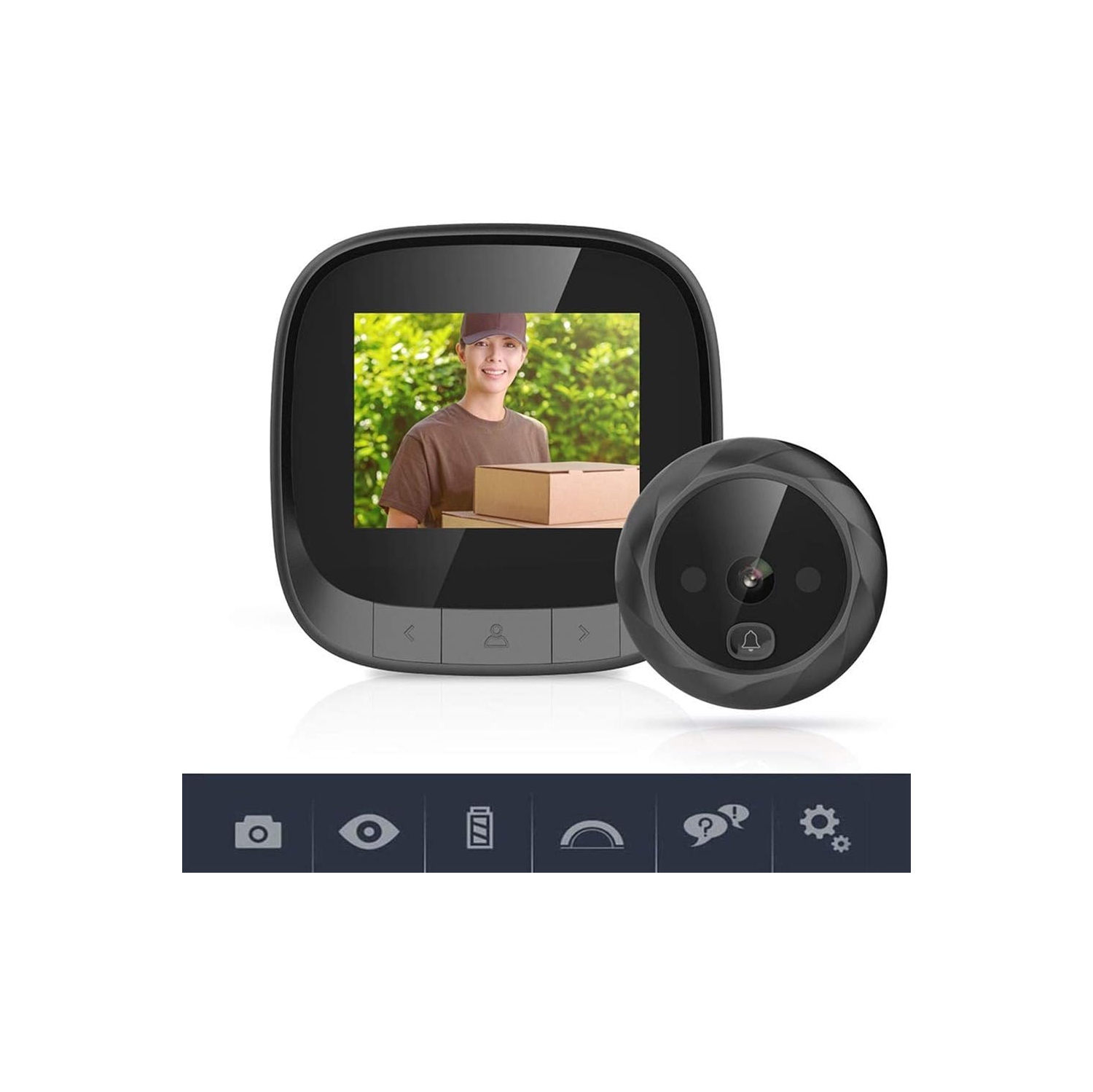 Doorbell Door Hole Camera WiFi HD 2.4 Inch Home Video Cat Eye Doorbell Voice Phone Intercom Video