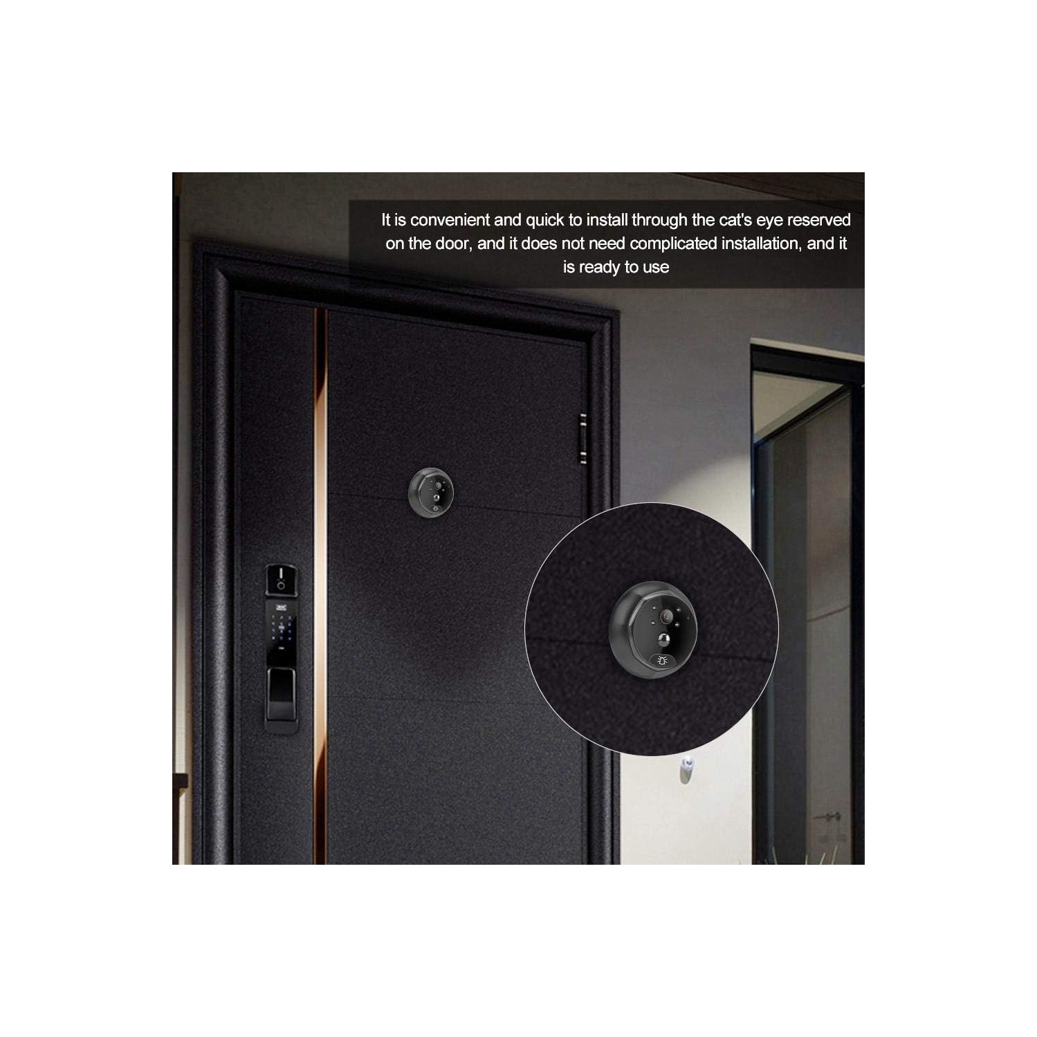 4.3-inch smart cat-eye infrared night vision visual doorbell million HD camera home monitoring