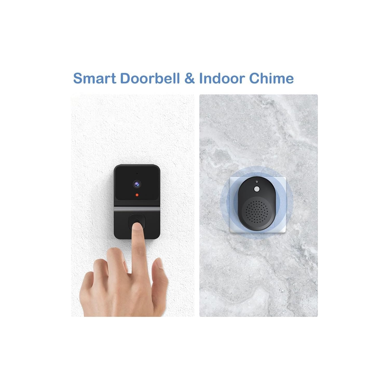 Smart Wireless Video Doorbell WiFi Doorbell with Camera Two-Way Audio Motion Monitoring Clear Night Vision
