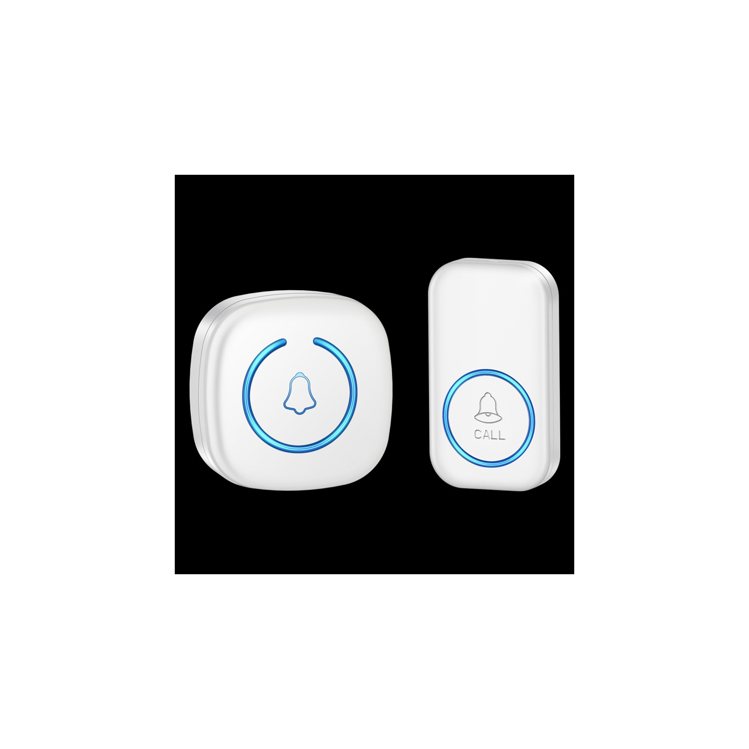 Wireless doorbell household long-distance electronic remote control flashing light smart ringing elderly sick call device -White