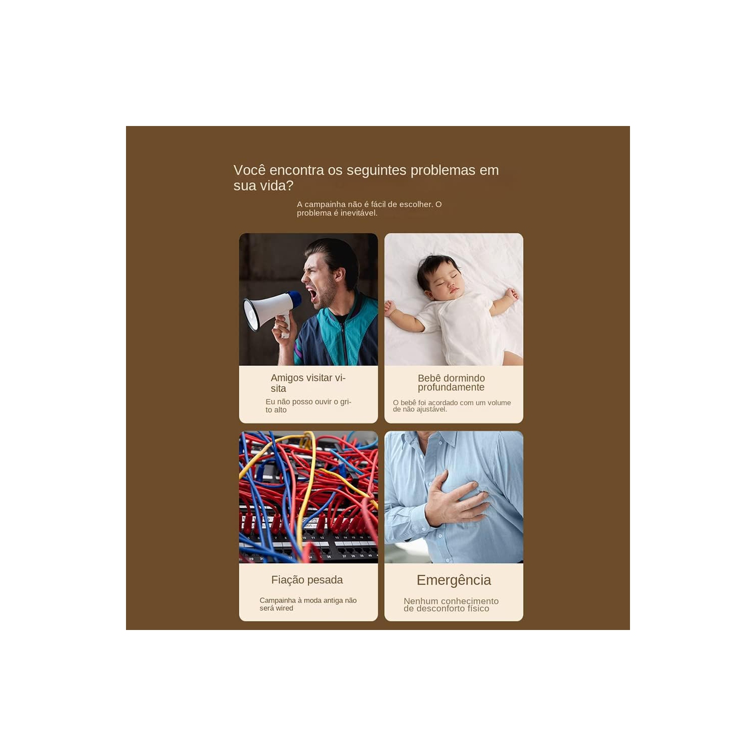 Wireless doorbell, doorbell effective distance more than 300 meters, 4 levels of volume, 60 melodies wireless doorbell, platinum 1 doorbell 1 ring