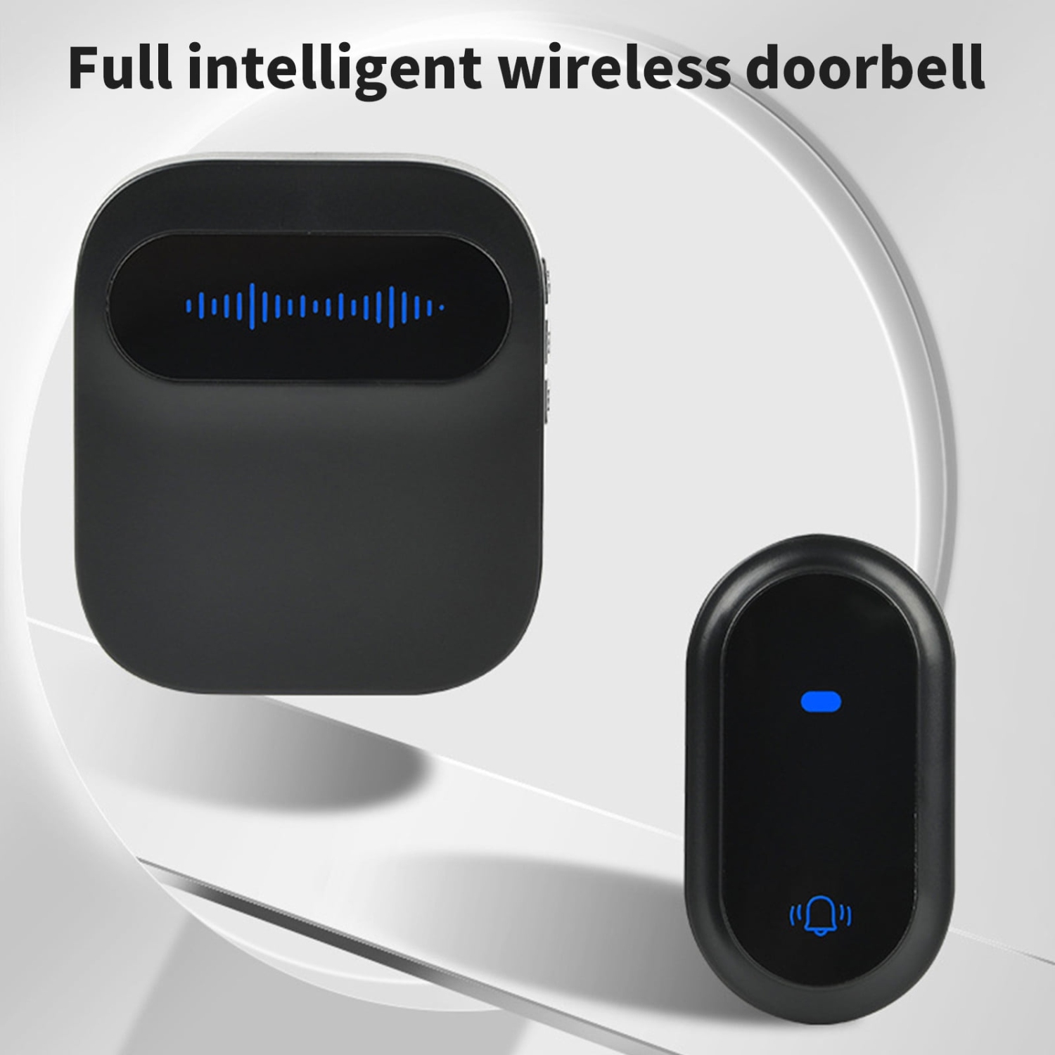 Wireless Doorbell Camera Clearance Smart Remote Video Doorbell, Home Intercom HD Night Vision WiFi Rechargeable Security Doorbell, Black Two-in-one