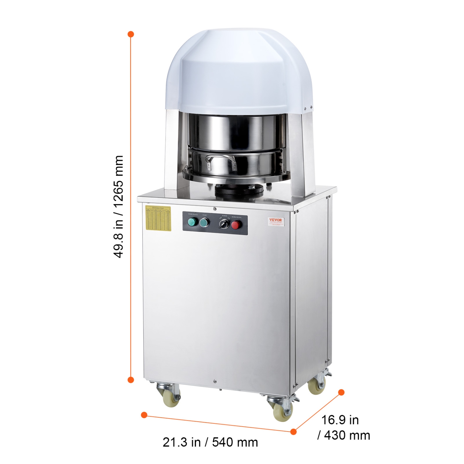 VEVOR 20PCS Electric Dough Divider Rounder, Automatic Dough Ball Cutting Making Machine, 2.12oz - 9.17oz Equal Dough Cutter with Pure Copper Motor