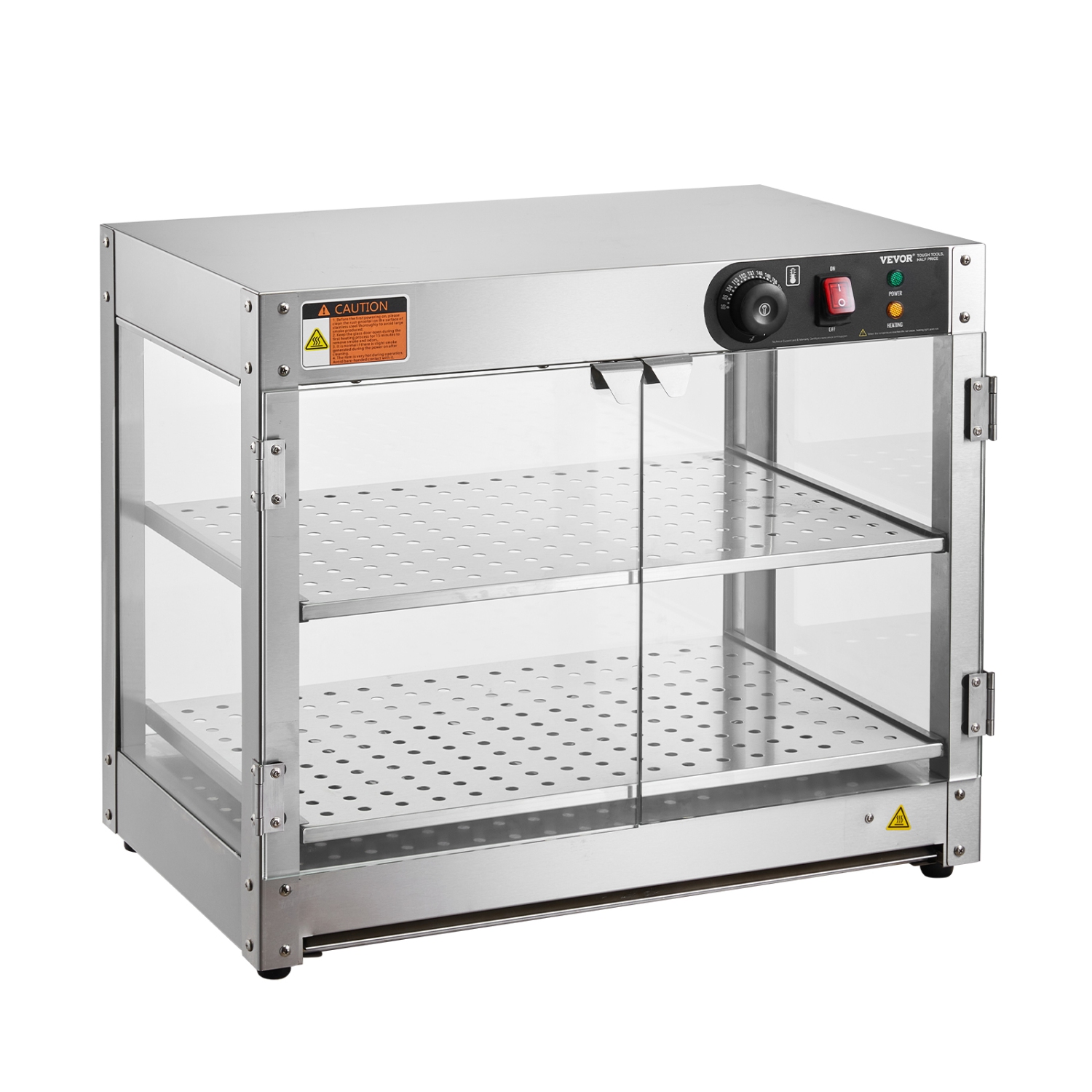 VEVOR 2-Tier Commercial Food Warmer Display, 800W Food Display Warmer with Light to Enhance Food Display, 86℉~185℉ Temperature Control, 58L Large