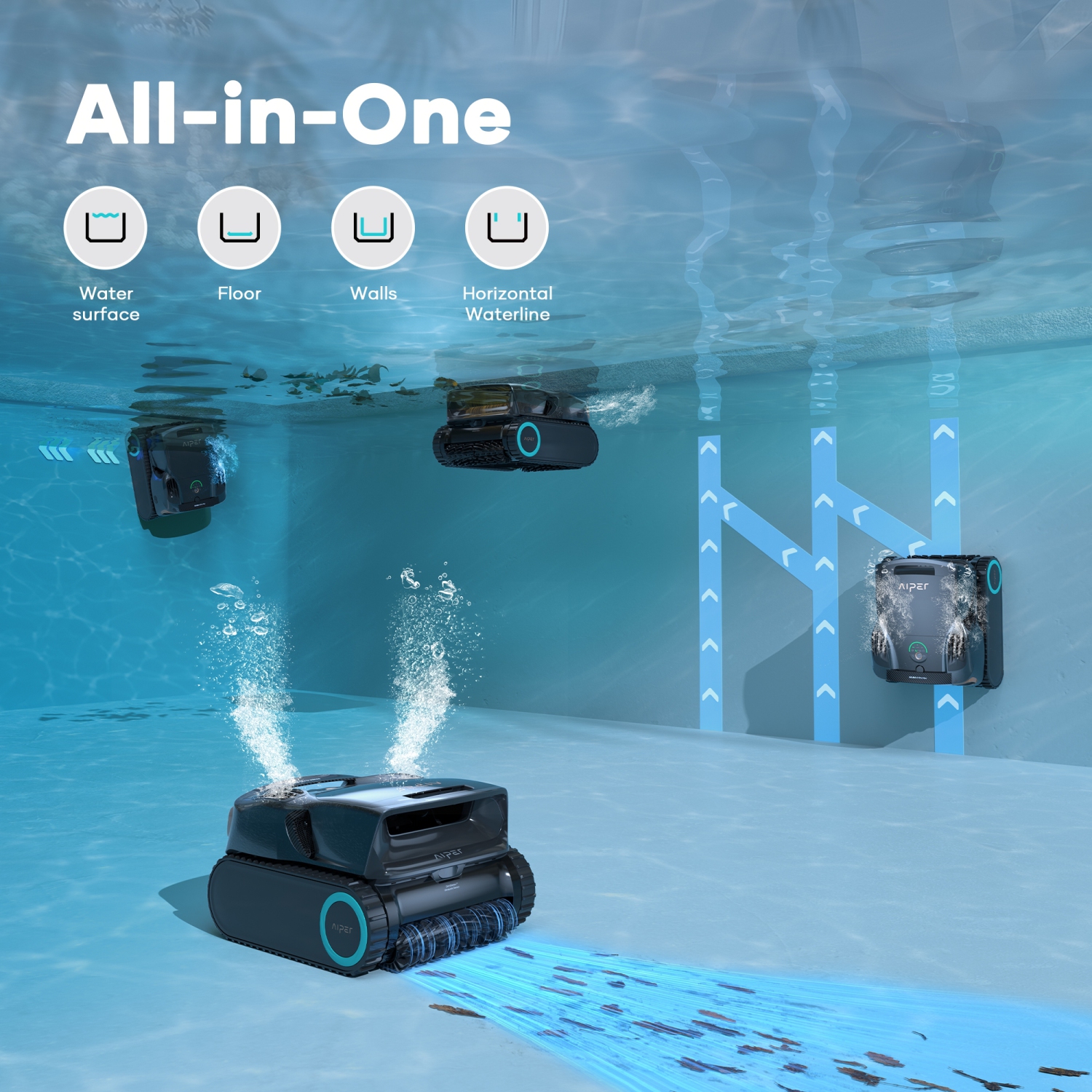 Aiper Scuba X1 Pro Max - All-in-One Robotic Pool Cleaner with FlexiPath™ 2.0, OmniSense+™ 2.0, TVC Engine, and App Control
