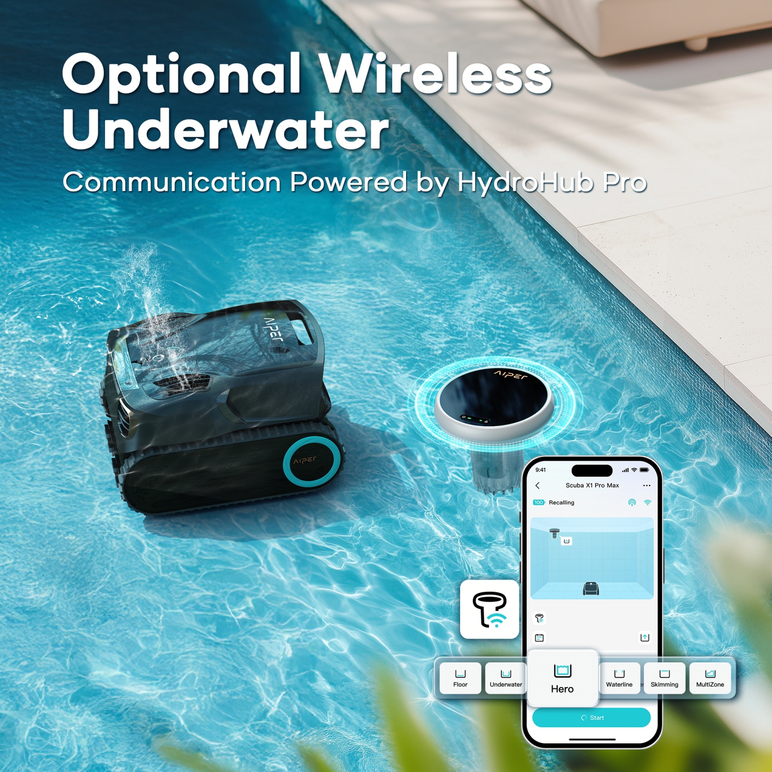 Aiper Scuba X1 Pro Max - All-in-One Robotic Pool Cleaner with FlexiPath™ 2.0, OmniSense+™ 2.0, TVC Engine, and App Control