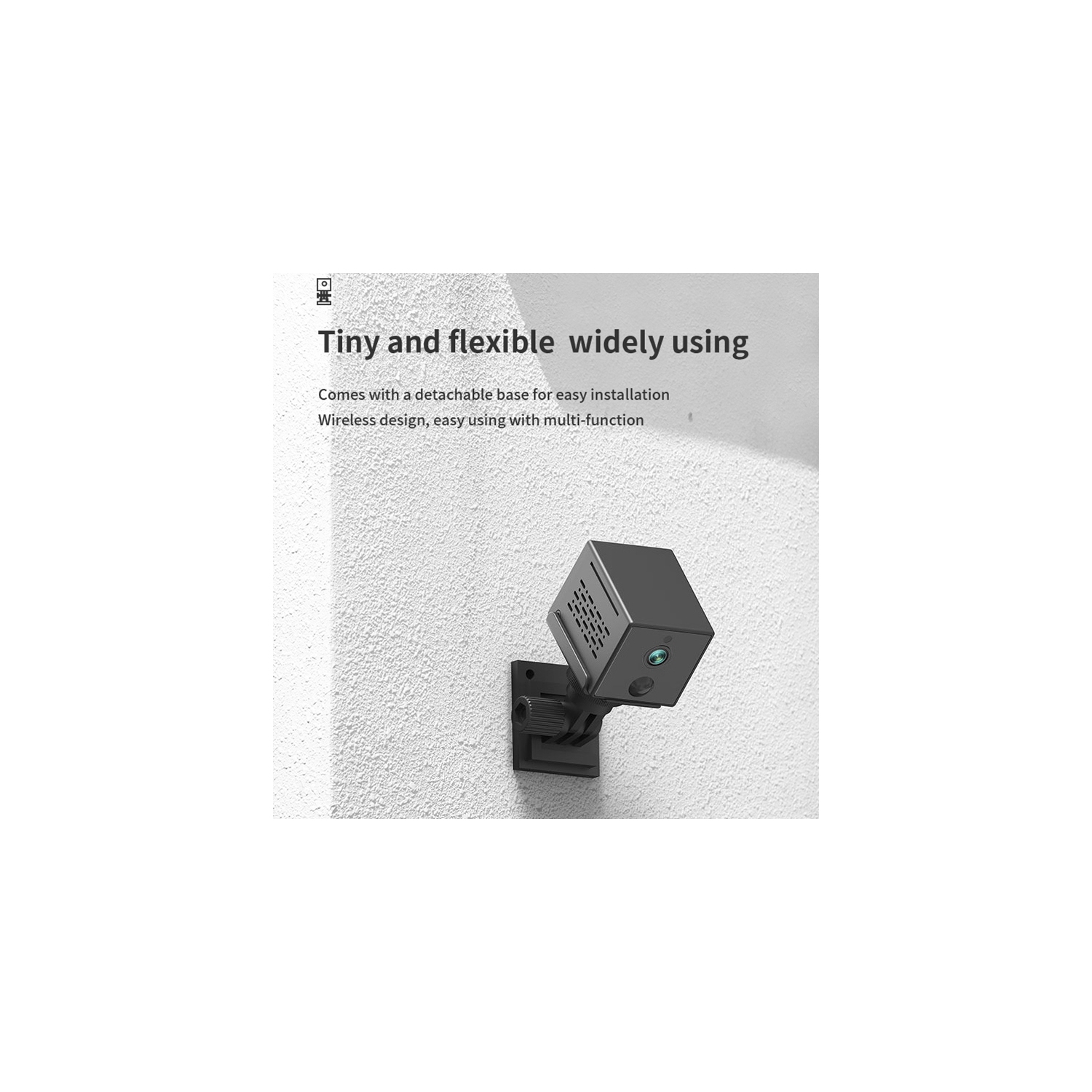 Caméra sans fil à faible puissance 1080P Enregistreur grand-angle avec support, mini caméra à batterie faible puissance