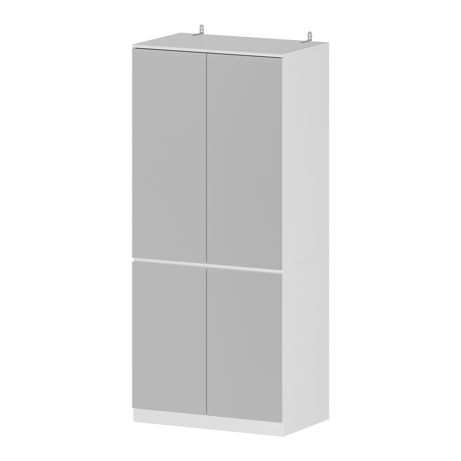 Famapy – Garde-robe miroir à 4 portes avec verre véritable – Fini blanc, élégant et durable, blanc