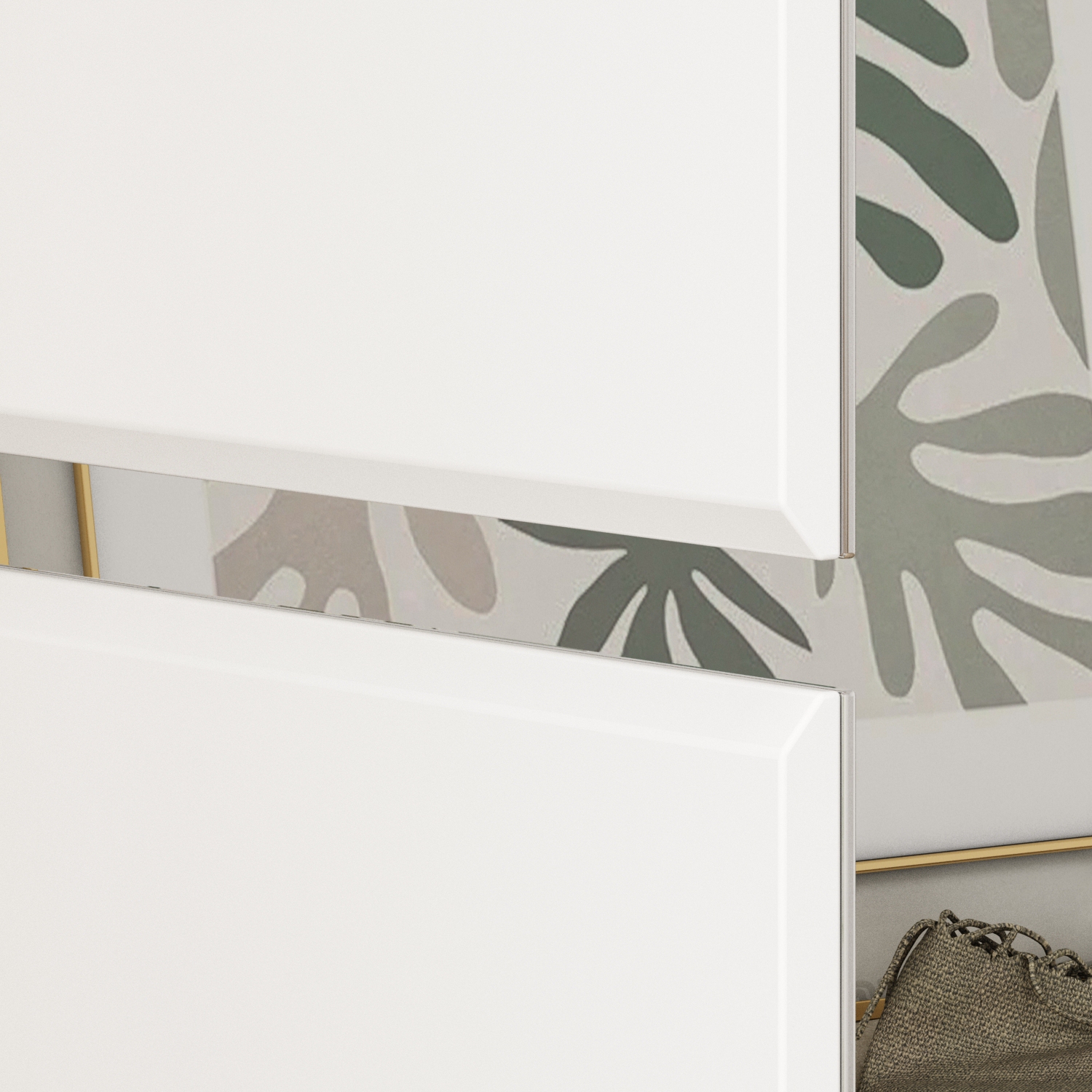 Famapy – Garde-robe miroir à 4 portes avec verre véritable – Fini blanc, élégant et durable, blanc