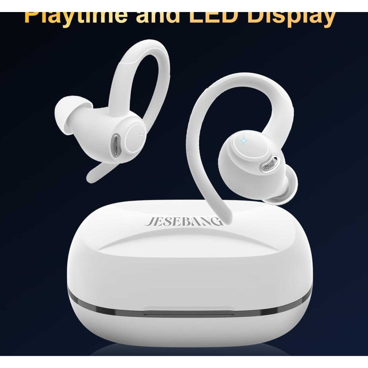 Wireless Earbuds, Bluetooth 5.3 Headphones, New Wireless Earphones HiFi Stereo Sound with 4 ENC Mic, IP7, Sport Bluetooth Earbuds in Ear EarHooks for