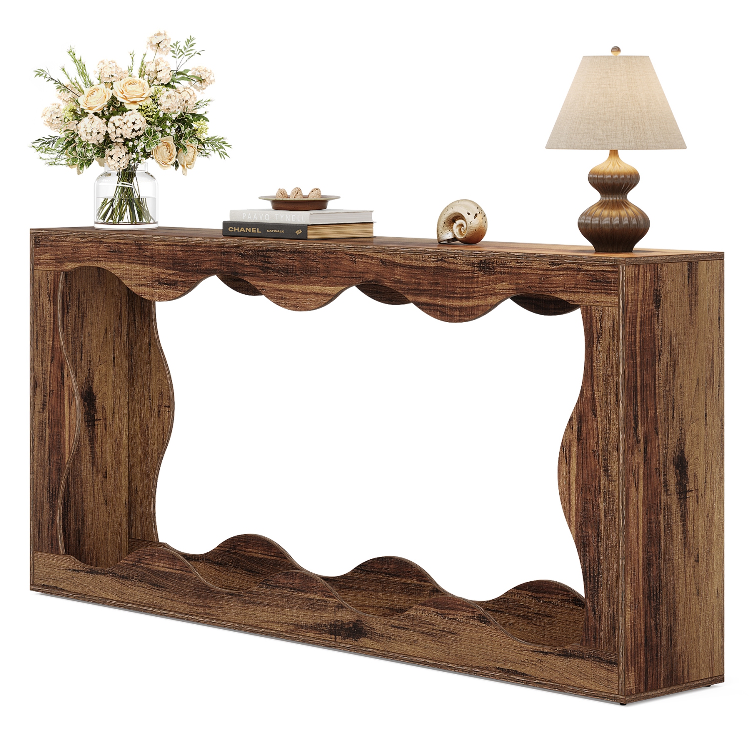 Lantine 63 Inches Farmhouse Console Table with Storage, Couch Table Behind Sofa, Long Entryway Table, Sofa Console Table, Narrow Console Table,