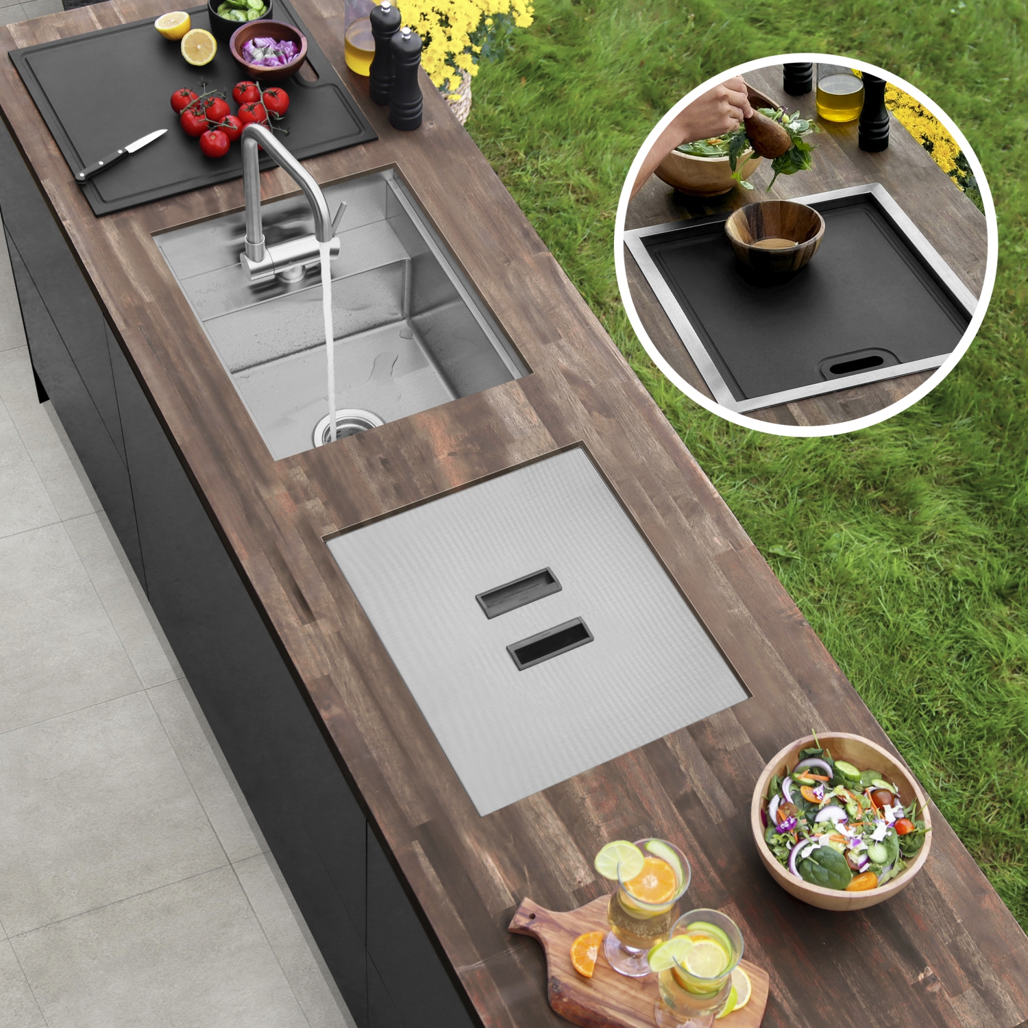 Concealed Dual-Mount Stainless Steel Utility Sink – 20-Inch, 1-Hole Prep Sink with Dura-Tek