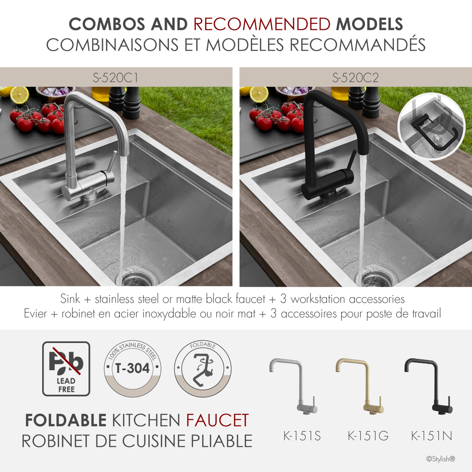 Concealed Dual-Mount Stainless Steel Utility Sink – 20-Inch, 1-Hole Prep Sink with Dura-Tek