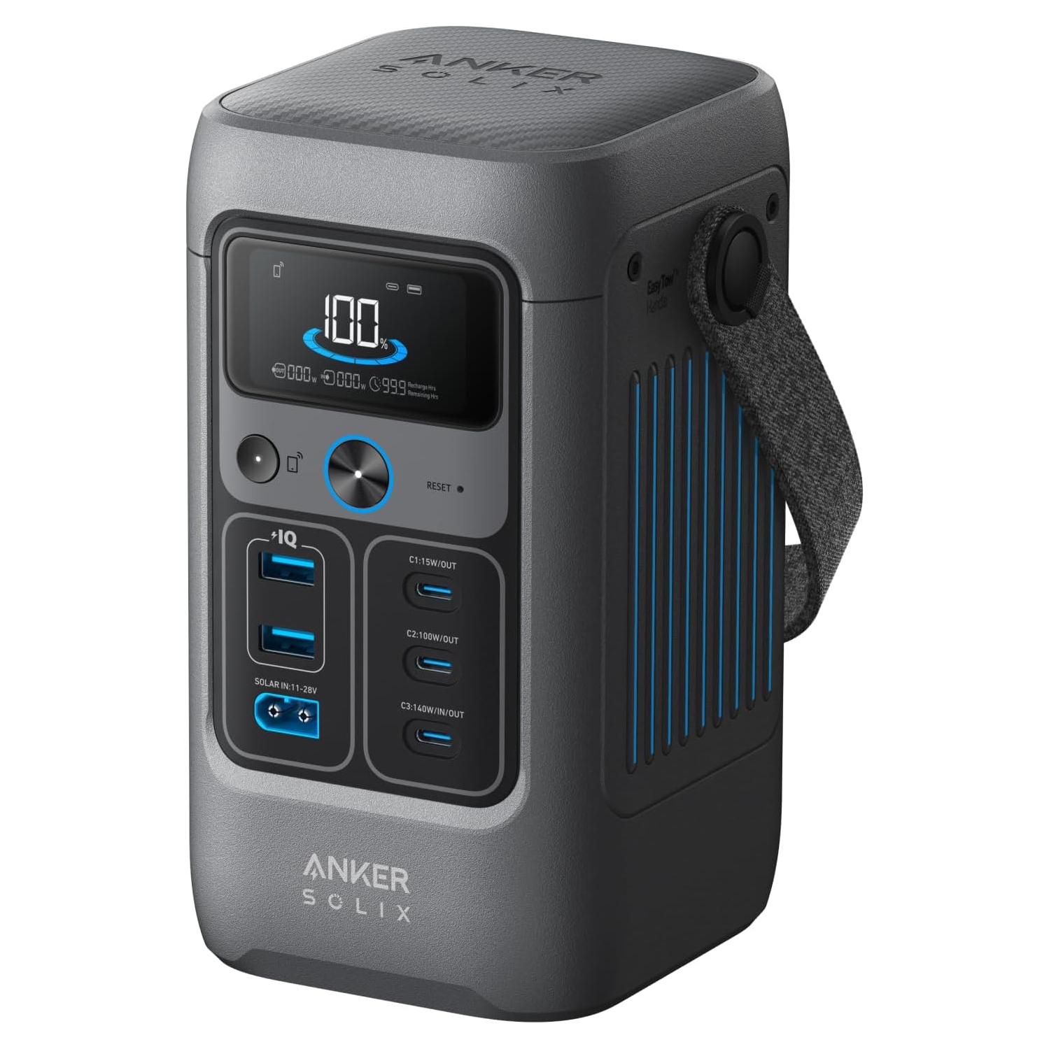 Anker SOLIX C200 DC Power Bank Station, 60,000mAh Portable Power Station, 200W Solar Generator, LiFePO4 Battery, Ideal for Camping, Travel, and
