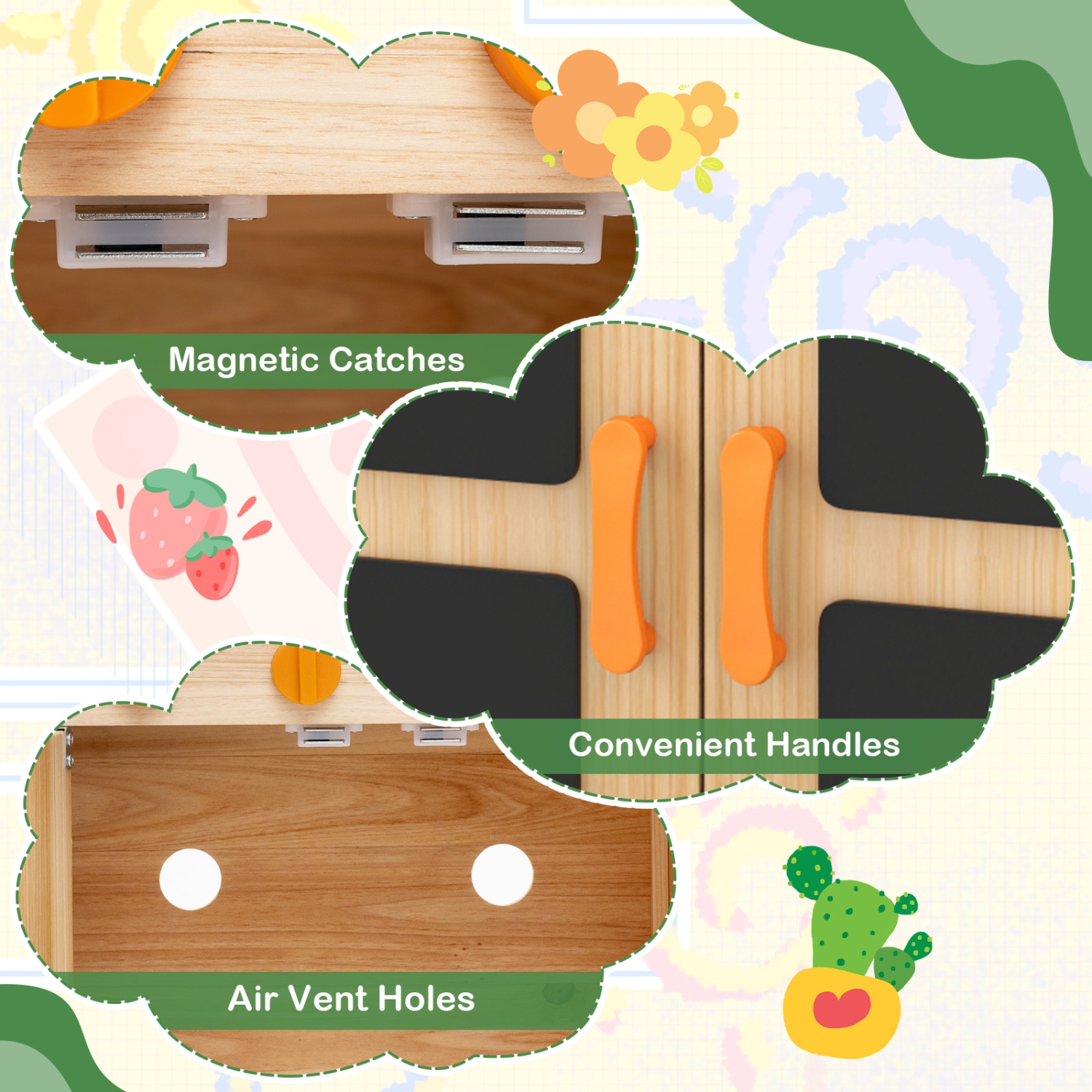 Gymax Kids Mud Kitchen Outdoor Wooden Pretend Play Kitchen w/ 4 Stoves, Canopy Faucet