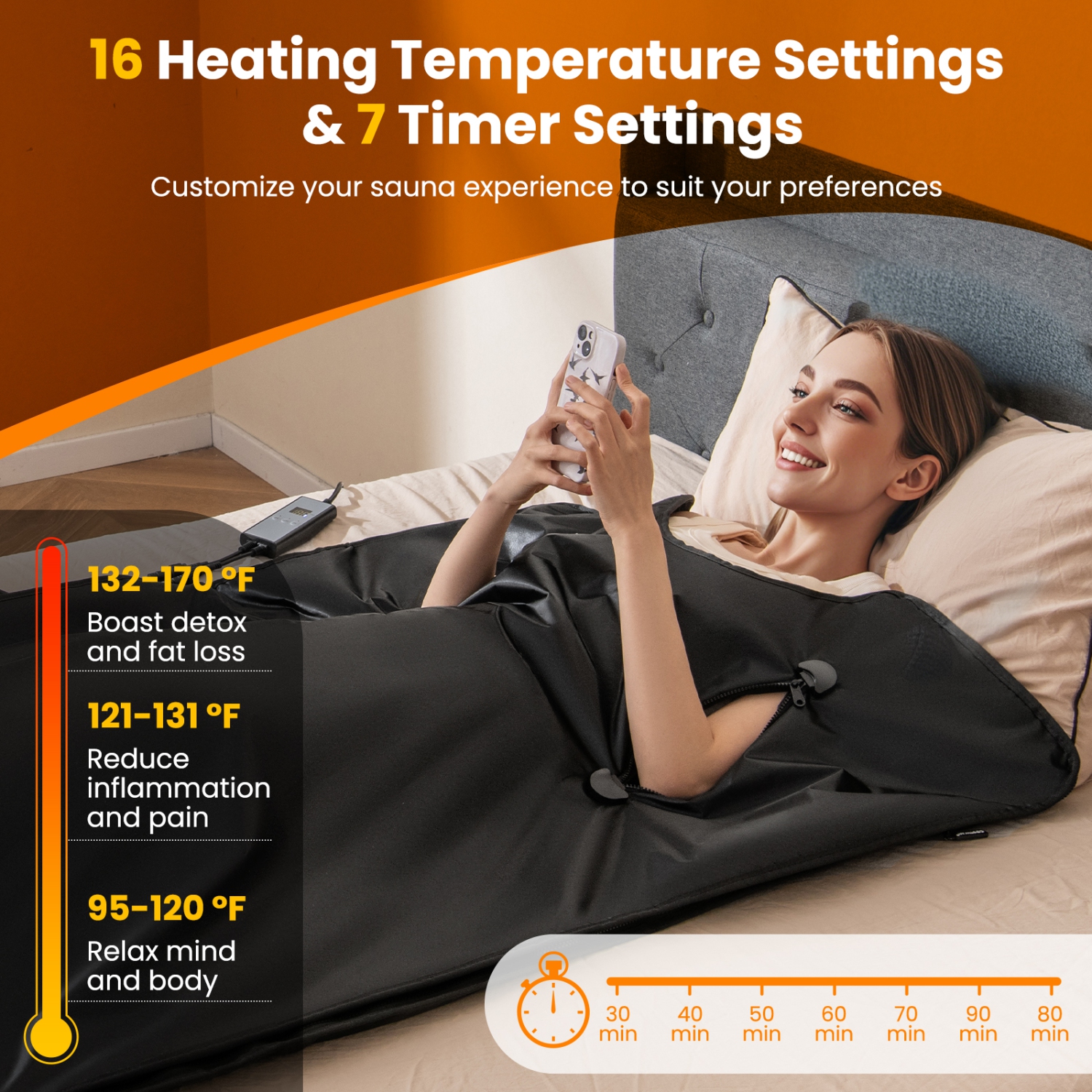 Gymax Infrared Sauna Blanket Portable Full-Body Personal Sauna for Home Use Relaxation