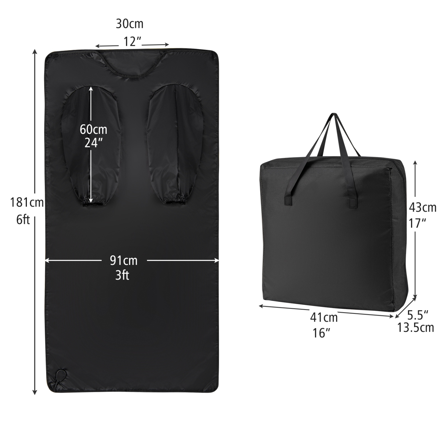 Gymax Infrared Sauna Blanket w/ Sleeves Wraps 90-180°F Temp Range 30-90Min Timer