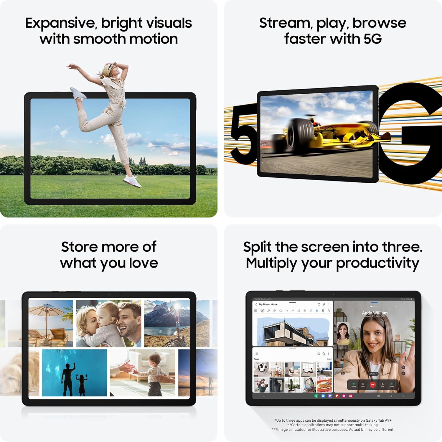 Refurbished - Samsung Galaxy Tab A9+ 5G 11" Android Tablet 8GB RAM | 128GB ROM - Navy (SM-X216B)