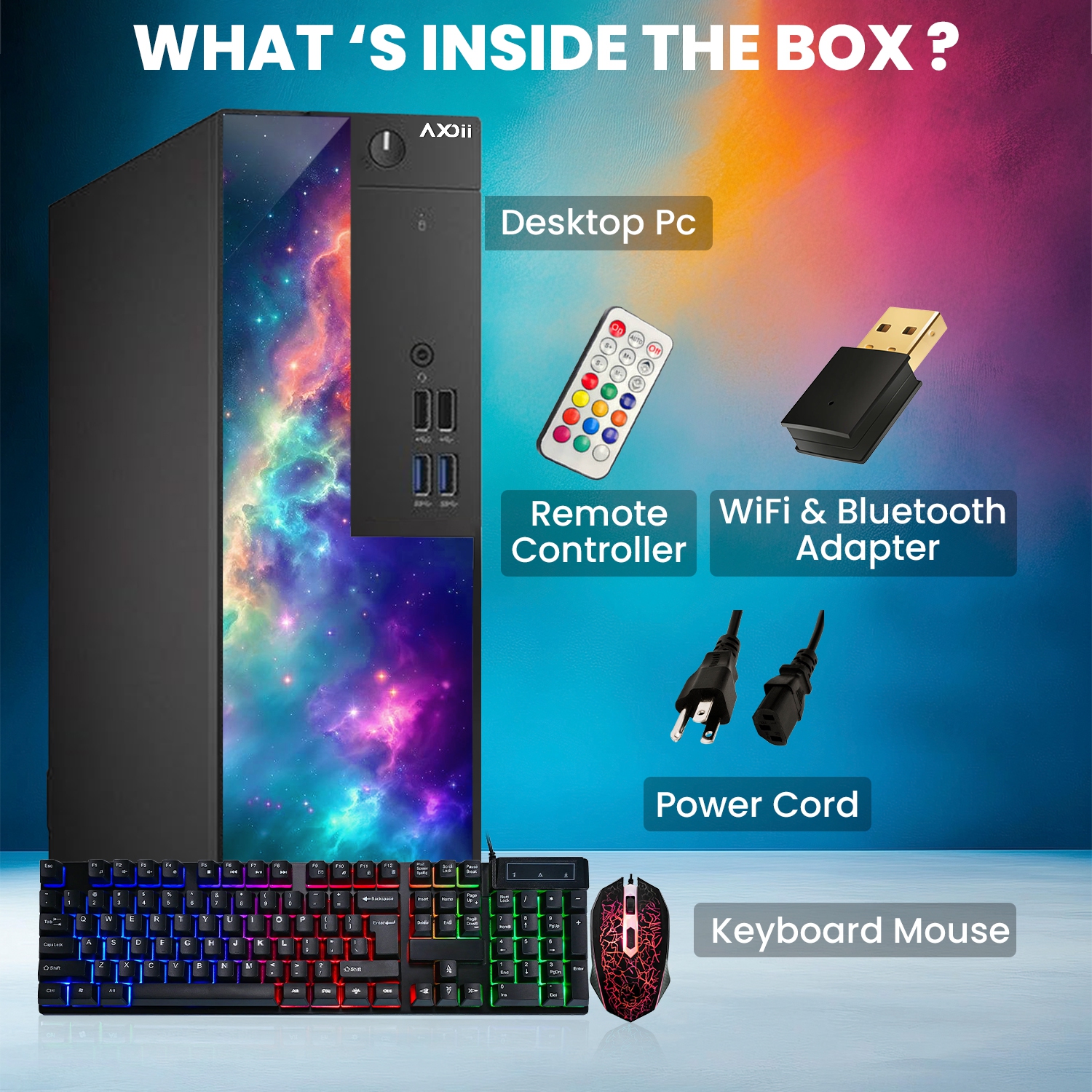 Refurbished - RGB Gaming PC Desktop Computer, Intel Core i5 processor upto 3.6GHz, AMD Radeon RX 550 4GB GDDR5, 16GB RAM, 512GB SSD - Windows 11 Pro