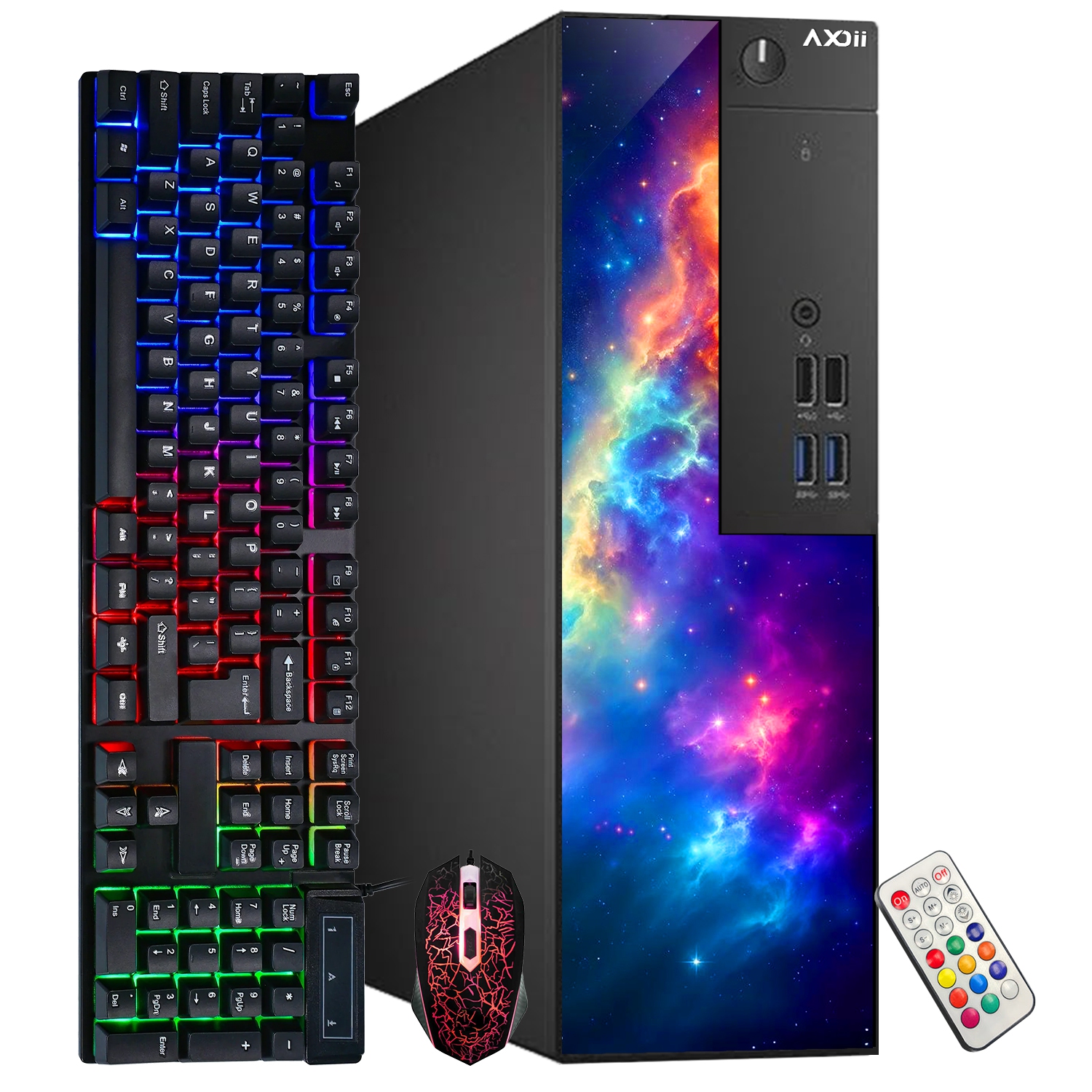 Refurbished (Good) - Custom Built RGB Gaming PC Desktop Computer, Intel Core i7-6700 Upto 4.0GHz, AMD Radeon RX 550 4GB, 16GB RAM, 512GB SSD - Windows 10 Pro