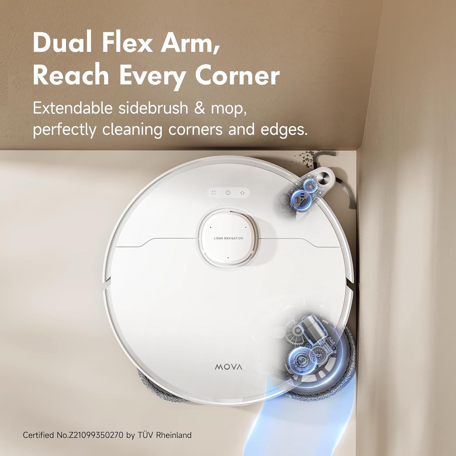 Mova P10 Pro Ultra Robot Vacuum and Mop Combo, 13,000Pa Suction, Hot Water Mop Cleaning & Drying, 360° Obstacle Avoidance, App Control