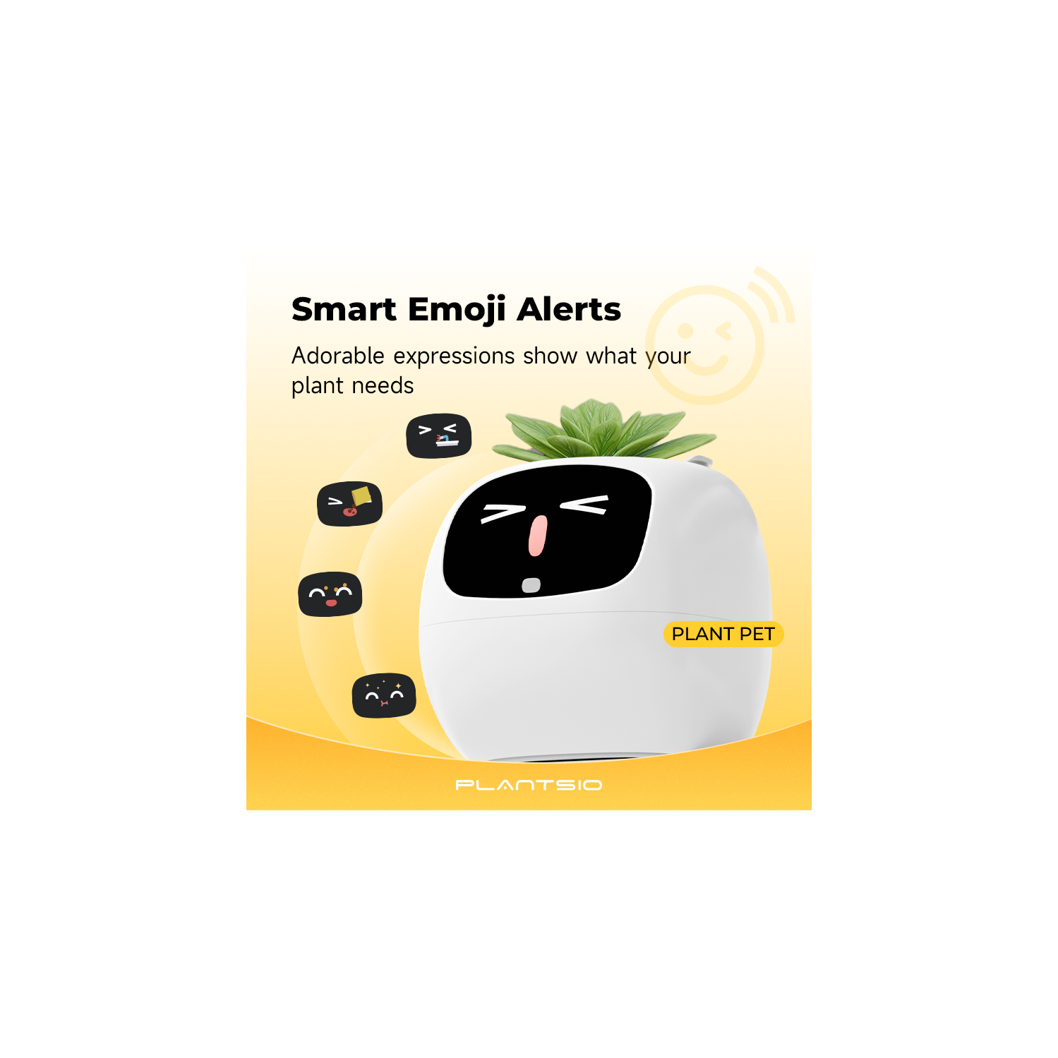Jardinière intelligente d'Ivy pour animaux de compagnie avec émojis, adorable compagnon de plantes avec interaction gestuelle, cadeau d'installation