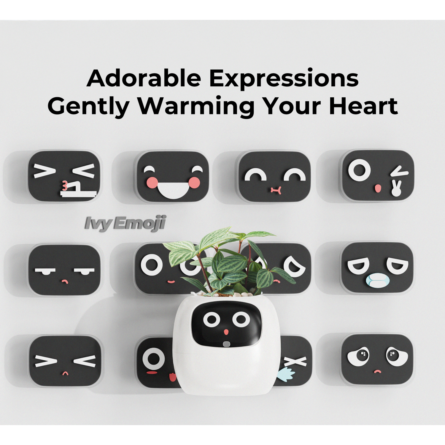 Jardinière intelligente d'Ivy pour animaux de compagnie avec émojis, adorable compagnon de plantes avec interaction gestuelle, cadeau d'installation