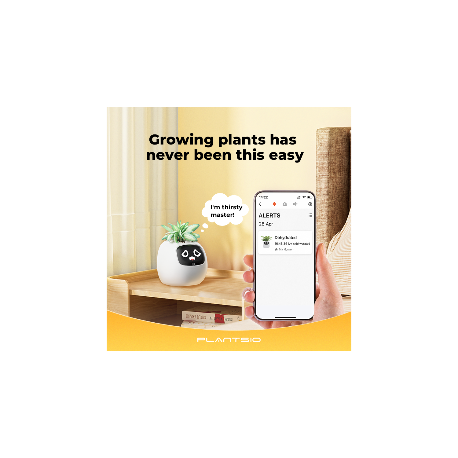 Jardinière intelligente d'Ivy pour animaux de compagnie avec émojis, adorable compagnon de plantes avec interaction gestuelle, cadeau d'installation