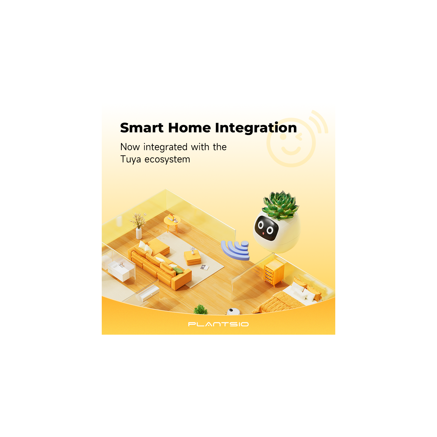 Ivy Smart Pet Planter Robot Guidance on Plant Care with Emojis, Adorable Plant Companion with Rich Gesture Interaction, Neat Desk Set Gift - Jaune