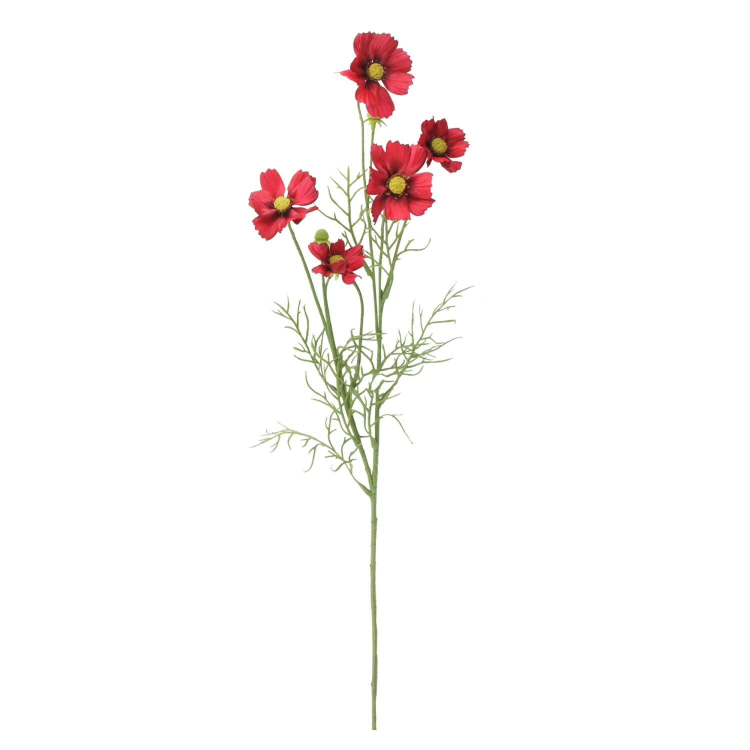 28" Cherry Red and Canary Yellow Cosmos Artificial Stemmed Flower Spray