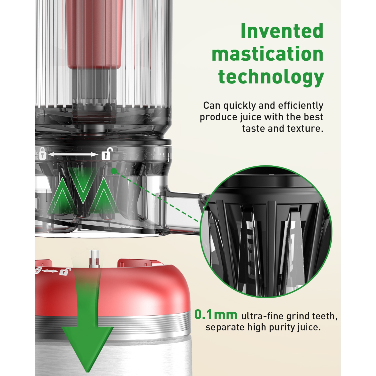 GlowWise Cold Press Juicer 4.35" Extra-Wide Chute, Slow Masticating for 30% Yield! QuietTech 3-Min Clean. Ideal for Homes/Gym/Wellness –