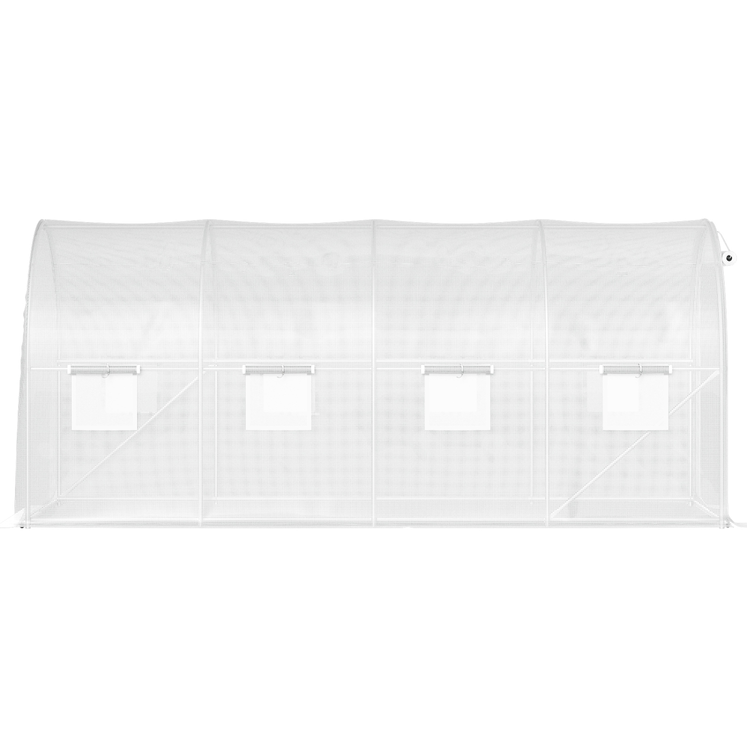 Serre-tunnel VEVOR 15 x 6,5 x 7&nbsp;pi, maison chaude portative avec anneaux en acier galvanisé, 1 poutre supérieure, 2 poteaux diagonaux, 2 portes