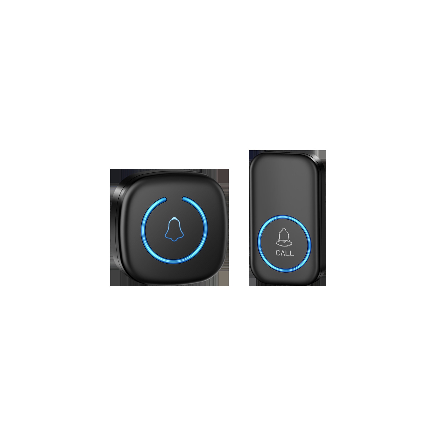 Wireless doorbell household long-distance electronic remote control flashing light smart ringing elderly sick call device - black
