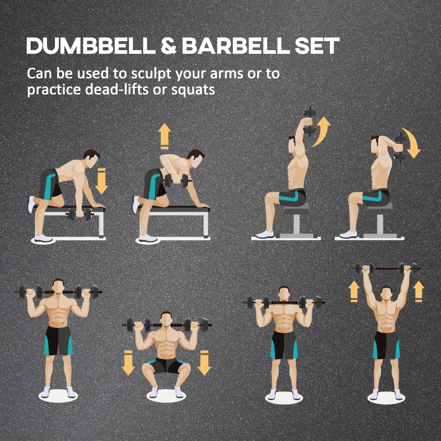 Ensemble d'haltères réglables 2-en-1 33&nbsp;lb de Soozier, haltères et haltères pour la mise en forme du corps, entraînement au levage pour la