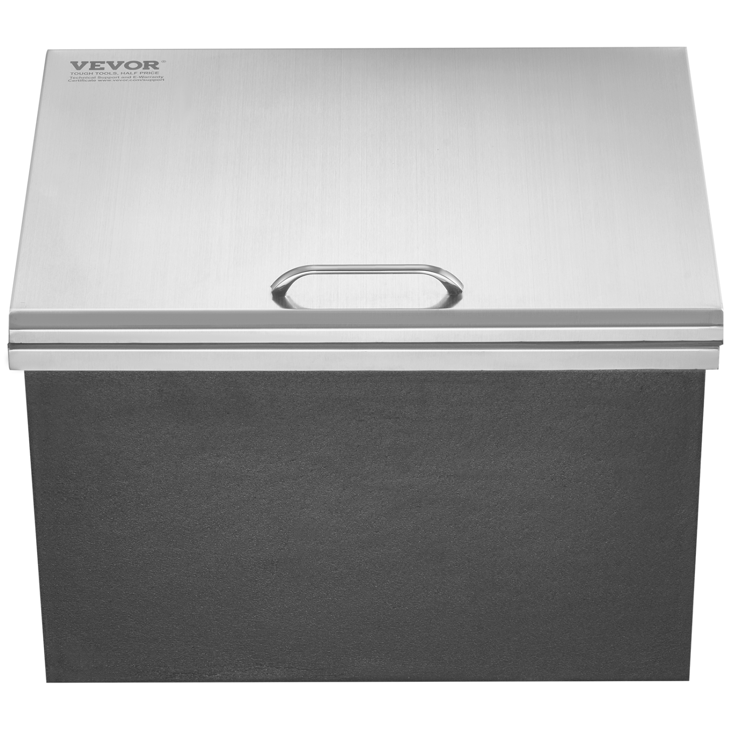 VEVOR 20"L x 16"W x 13"H Drop in Ice Chest, Stainless Steel Ice Cooler, Commercial Ice Bin with Hinged Cover, 40 qt Outdoor Kitchen Ice Bar,