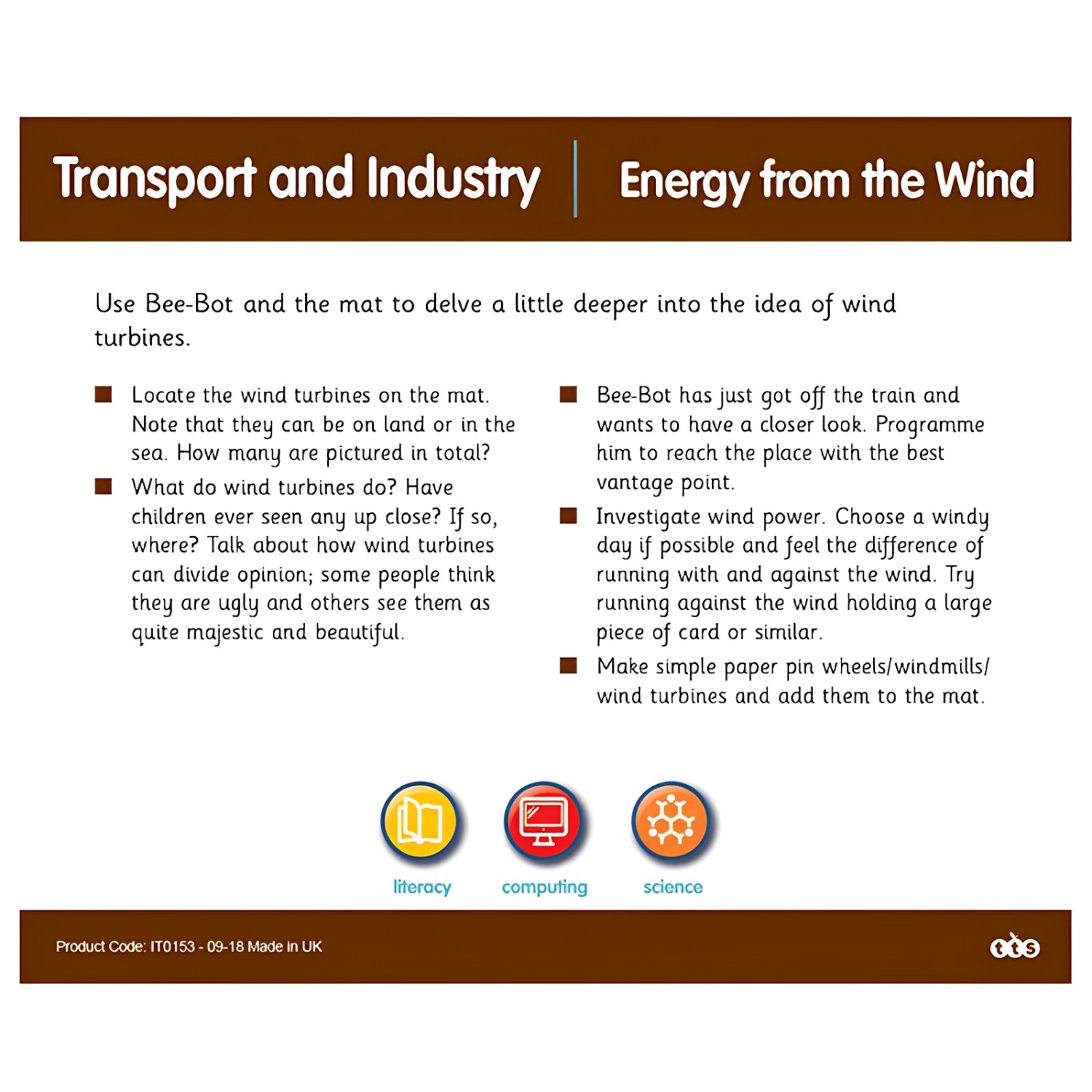 Transport & Industry Activity Tin for Bee-Bot and Blue-Bot Programmable Toy Robot Accessories - STEM Educational & Teaching Toy for Kids 3+ Years