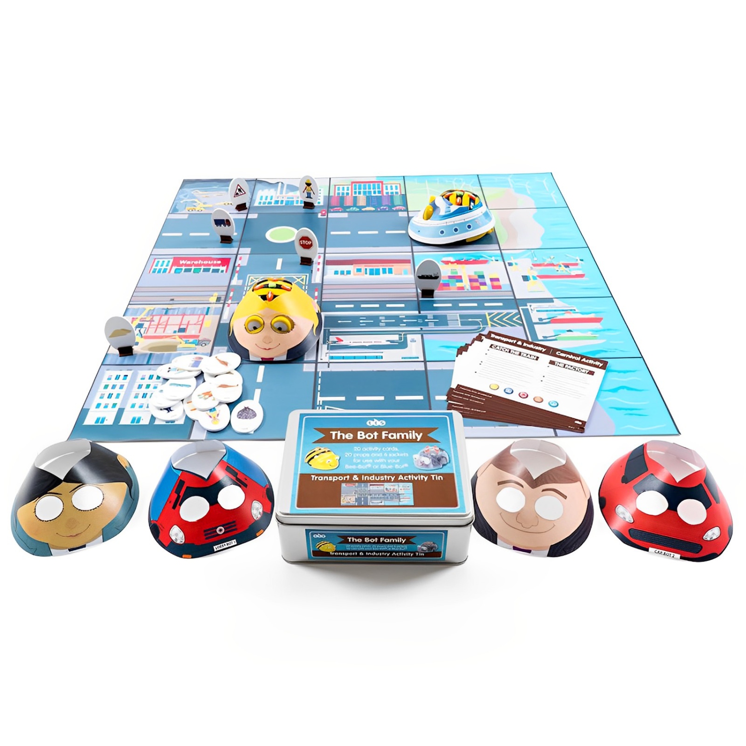 Transport & Industry Activity Tin for Bee-Bot and Blue-Bot Programmable Toy Robot Accessories - STEM Educational & Teaching Toy for Kids 3+ Years