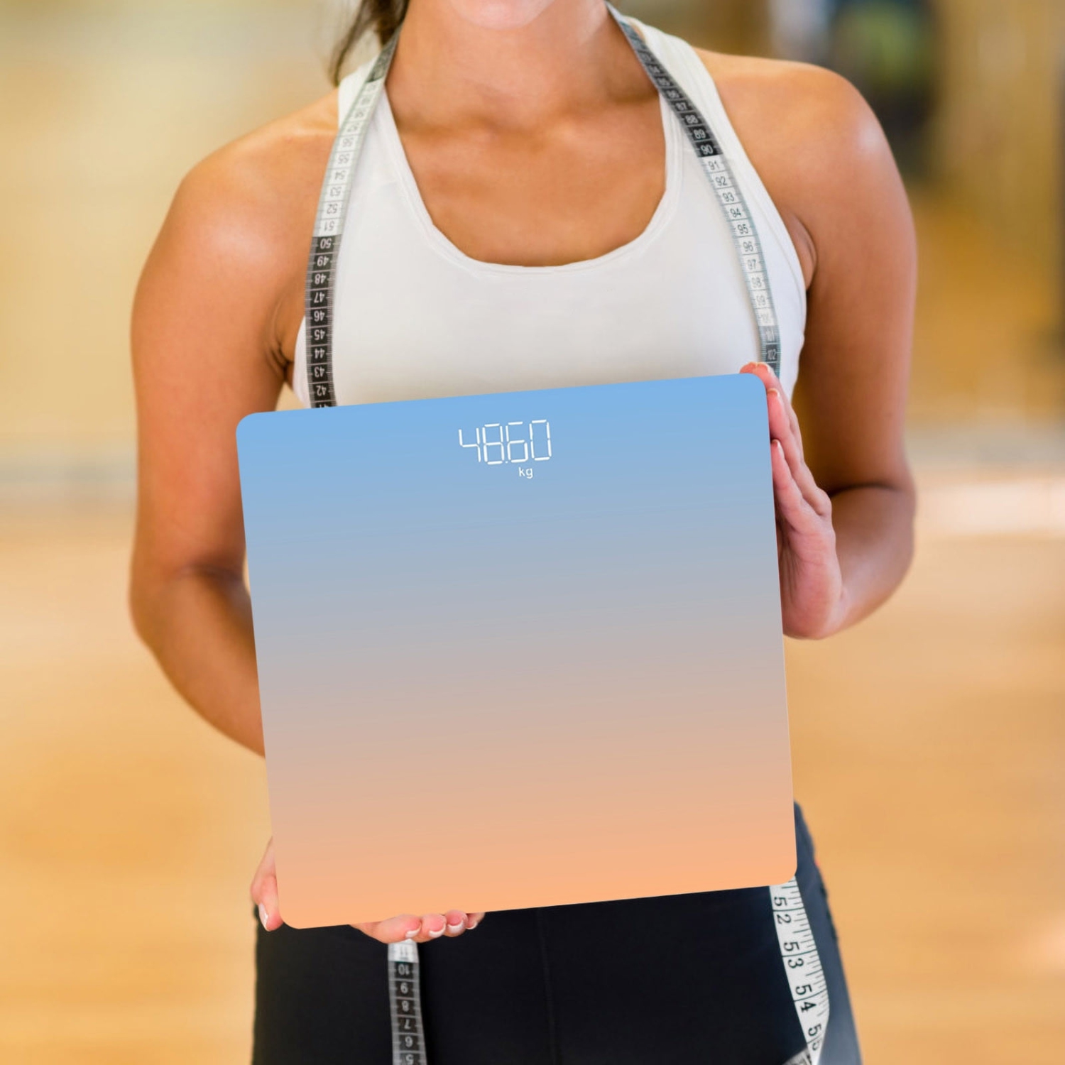 Elegant digital weight scale - large LCD display, clear display, space-saving design, a perfect gift for fitness and health