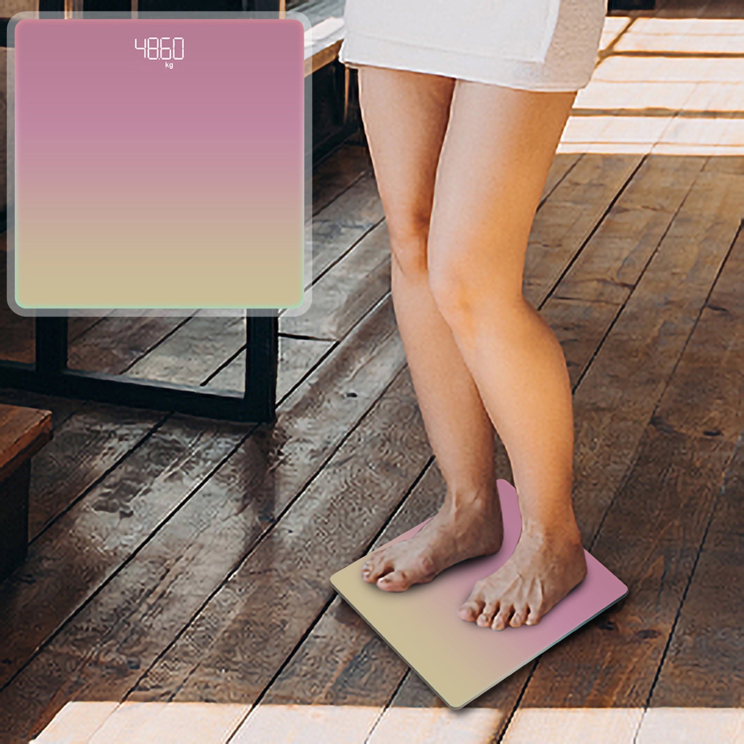 Modern digital weight scale electronic scale - large LCD display, slim design, accurate weight tracking, durable and portable, suitable for home use