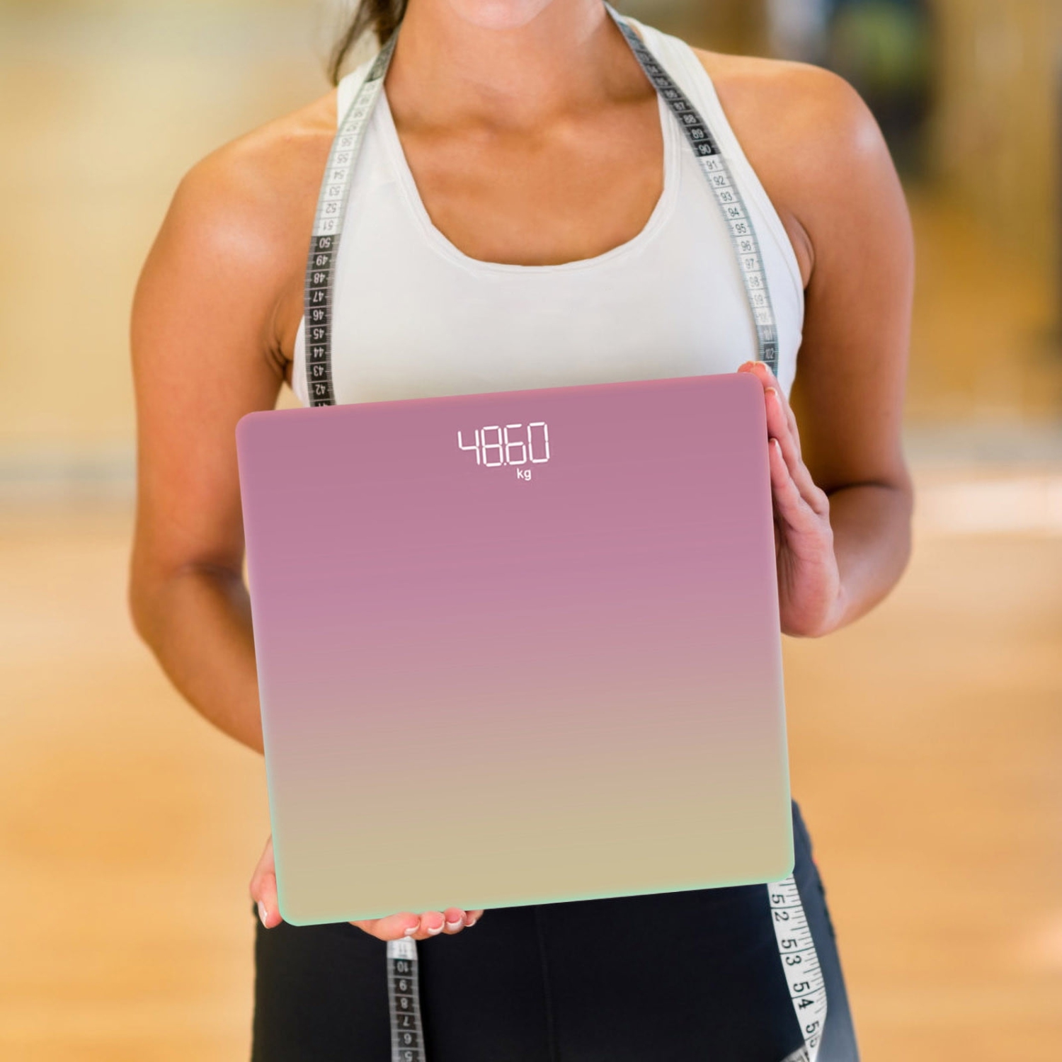 Modern digital weight scale electronic scale - large LCD display, slim design, accurate weight tracking, durable and portable, suitable for home use